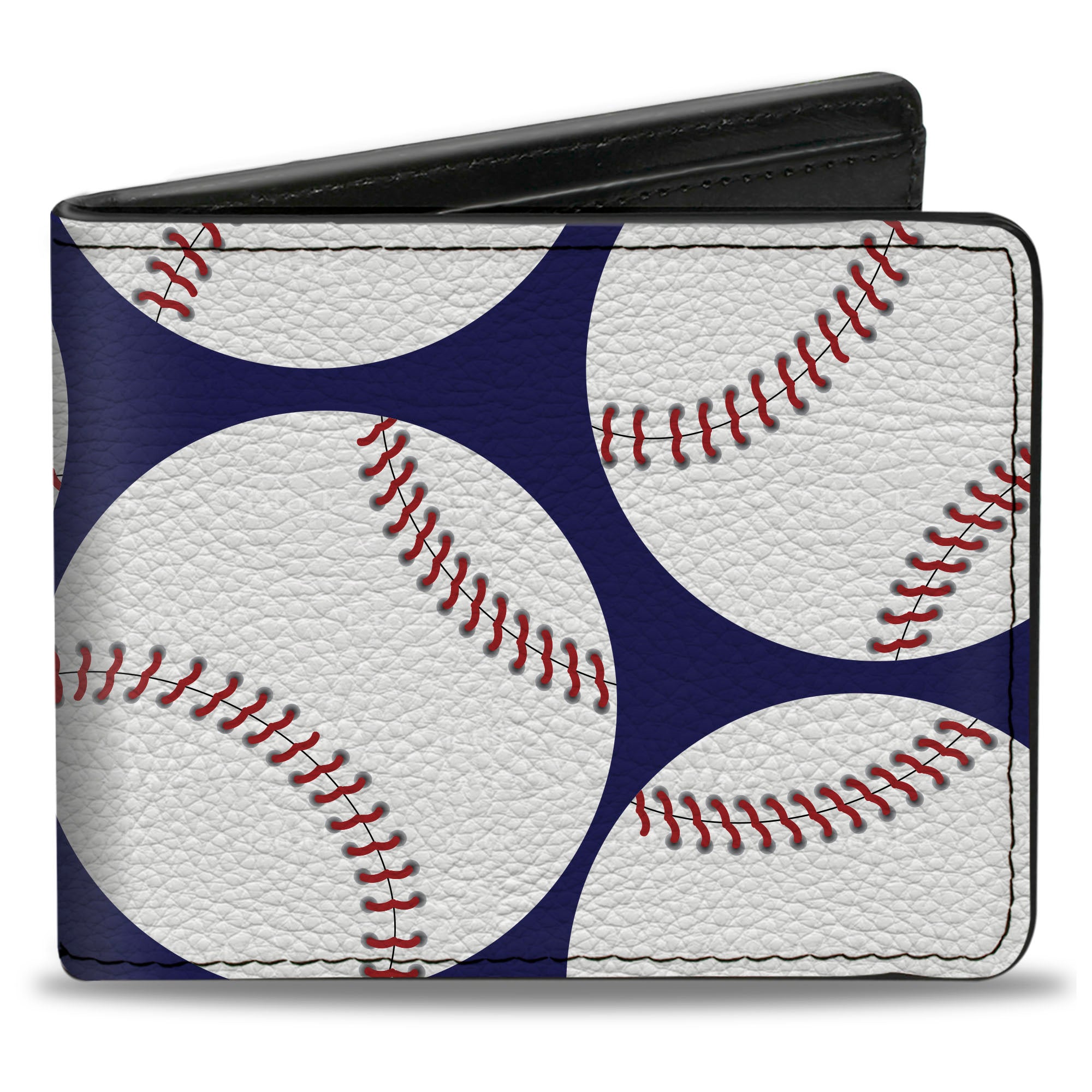 Bi-Fold Wallet - Baseballs Scattered Blue Bi-Fold Wallets Buckle-Down