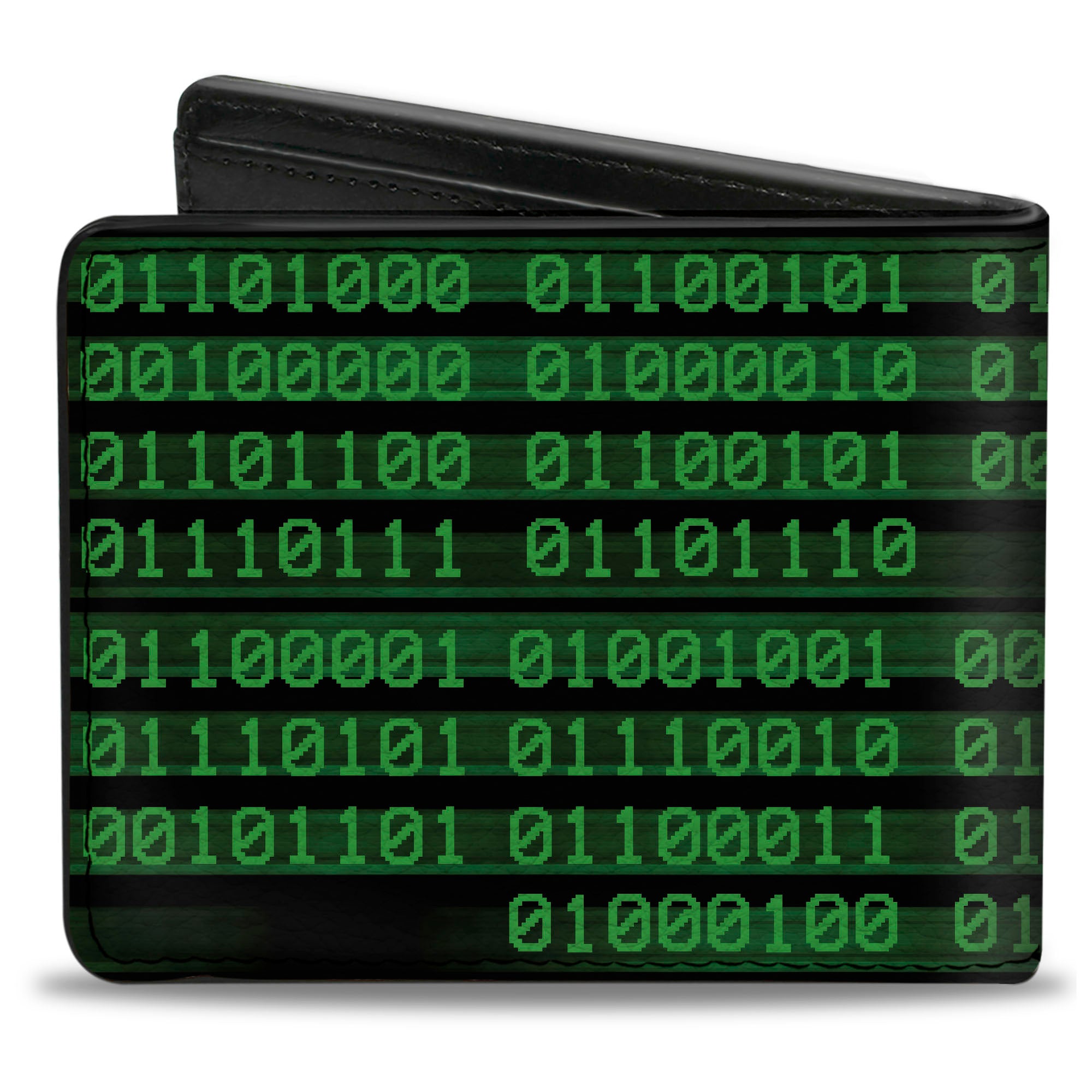 Bi-Fold Wallet - Binary Code Black Green Bi-Fold Wallets Buckle-Down