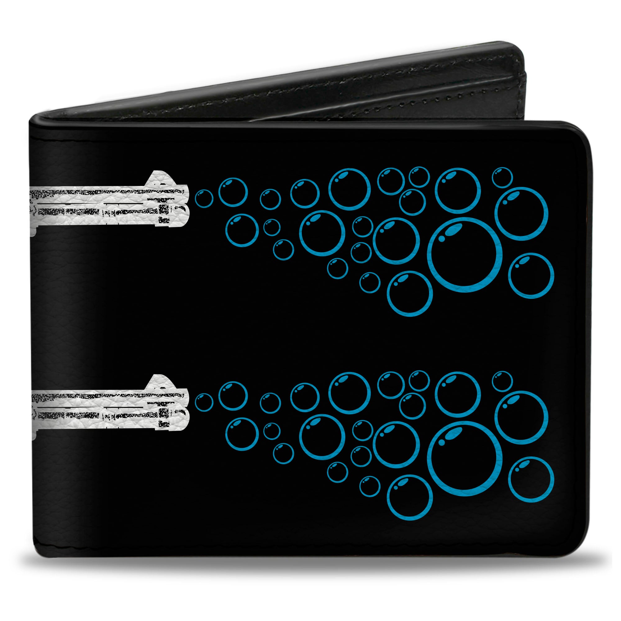 Bi-Fold Wallet - Bubble Shotgun Black White Blue Bi-Fold Wallets Buckle-Down