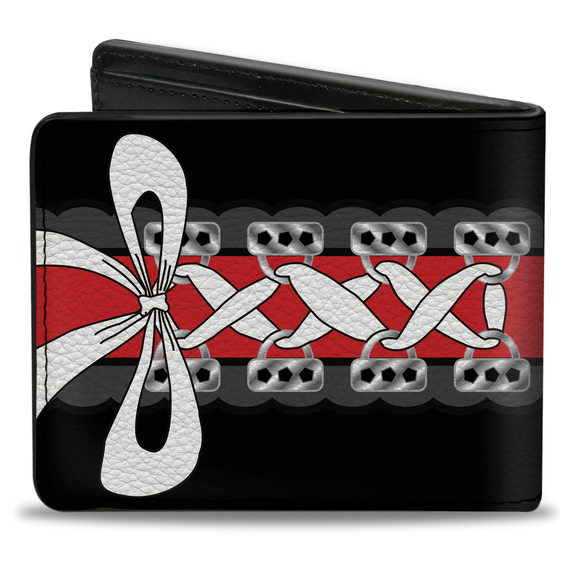 Bi-Fold Wallet - Corset Lace Up w Bow Black Red Bi-Fold Wallets Buckle-Down