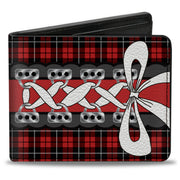 Bi-Fold Wallet - Corset Lace Up w Bow Red Plaid Red Bi-Fold Wallets Buckle-Down