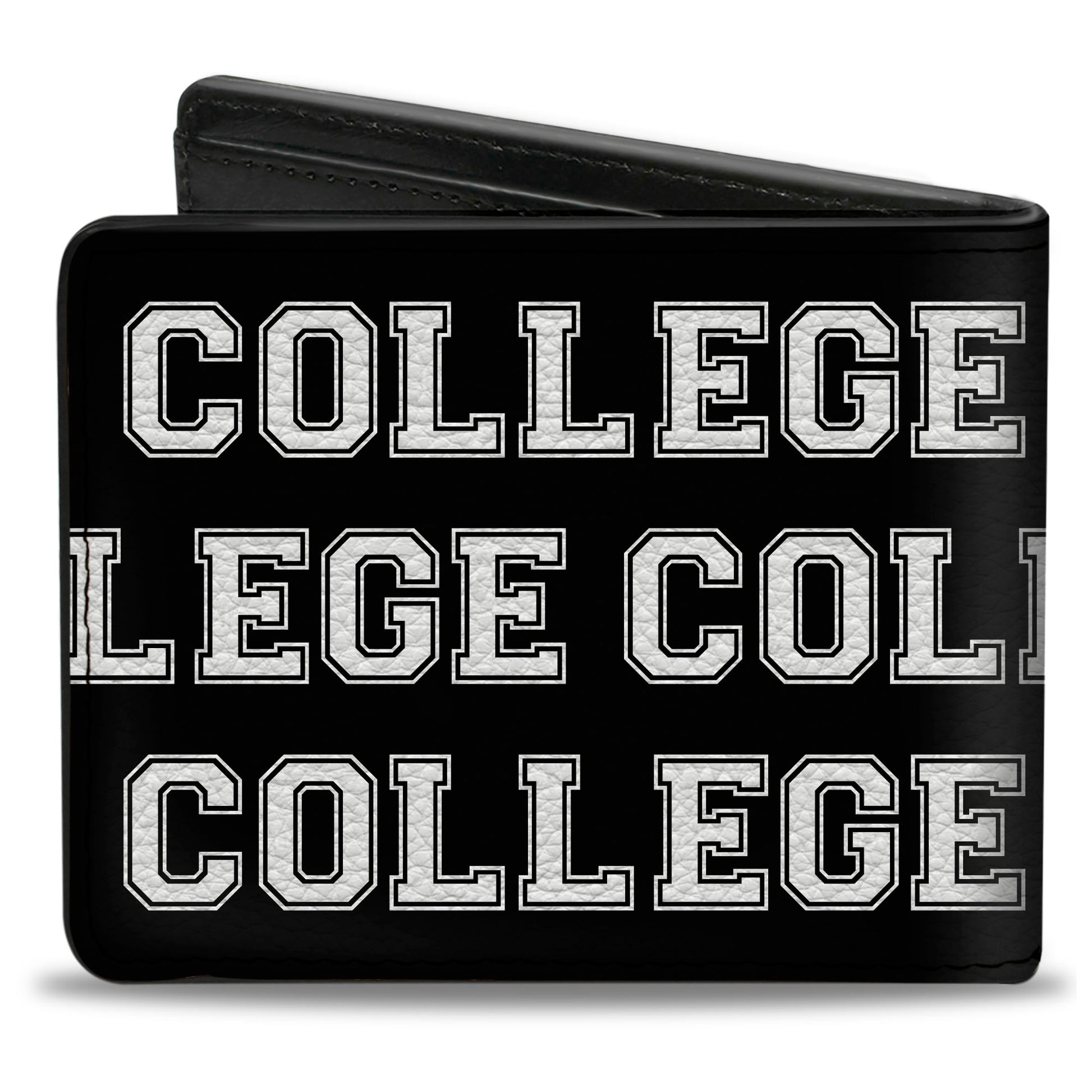 Bi-Fold Wallet - COLLEGE Black White Bi-Fold Wallets Buckle-Down