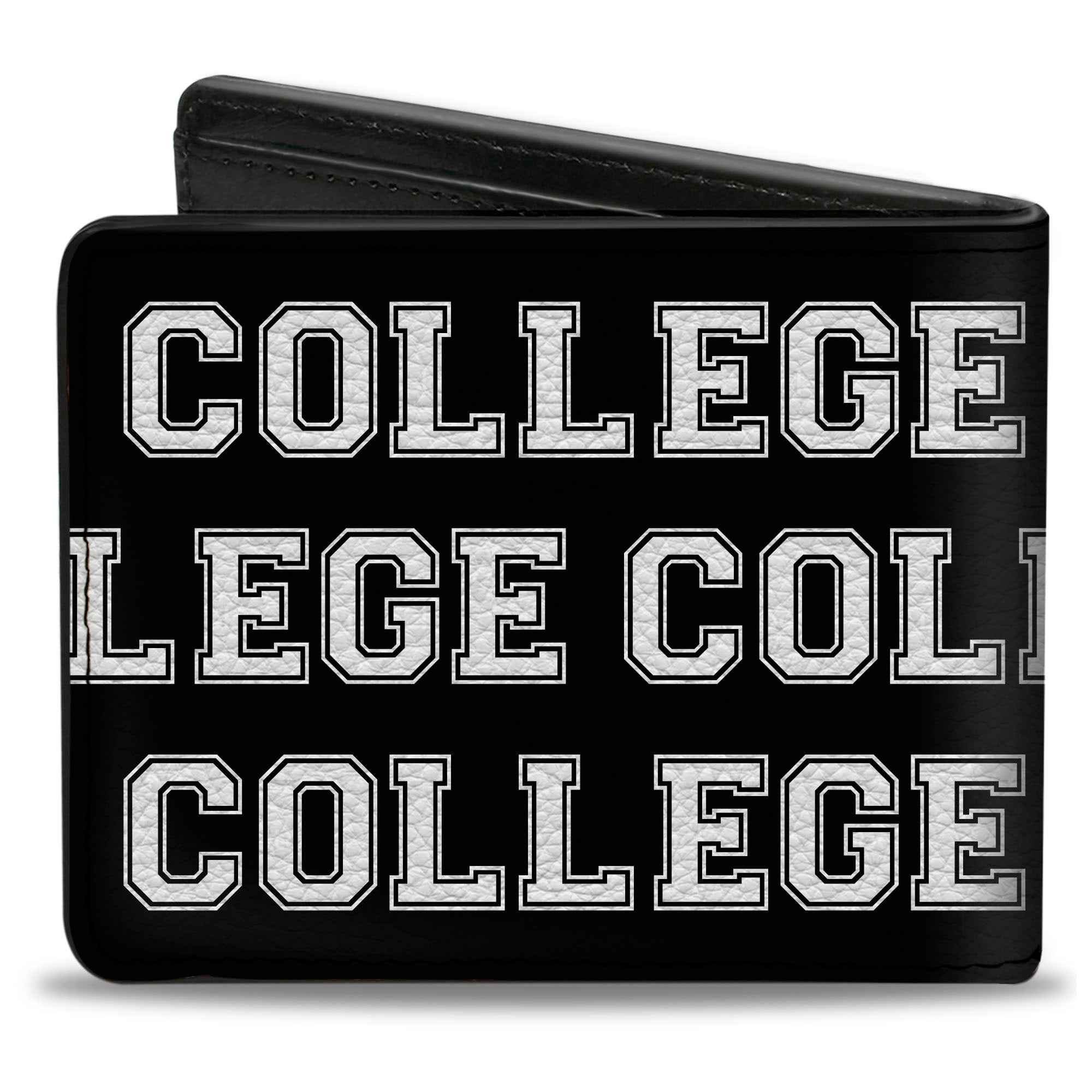 Bi-Fold Wallet - COLLEGE Black White Bi-Fold Wallets Buckle-Down