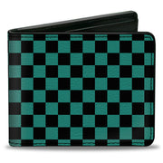 Bi-Fold Wallet - Checker Black Teal Bi-Fold Wallets Buckle-Down