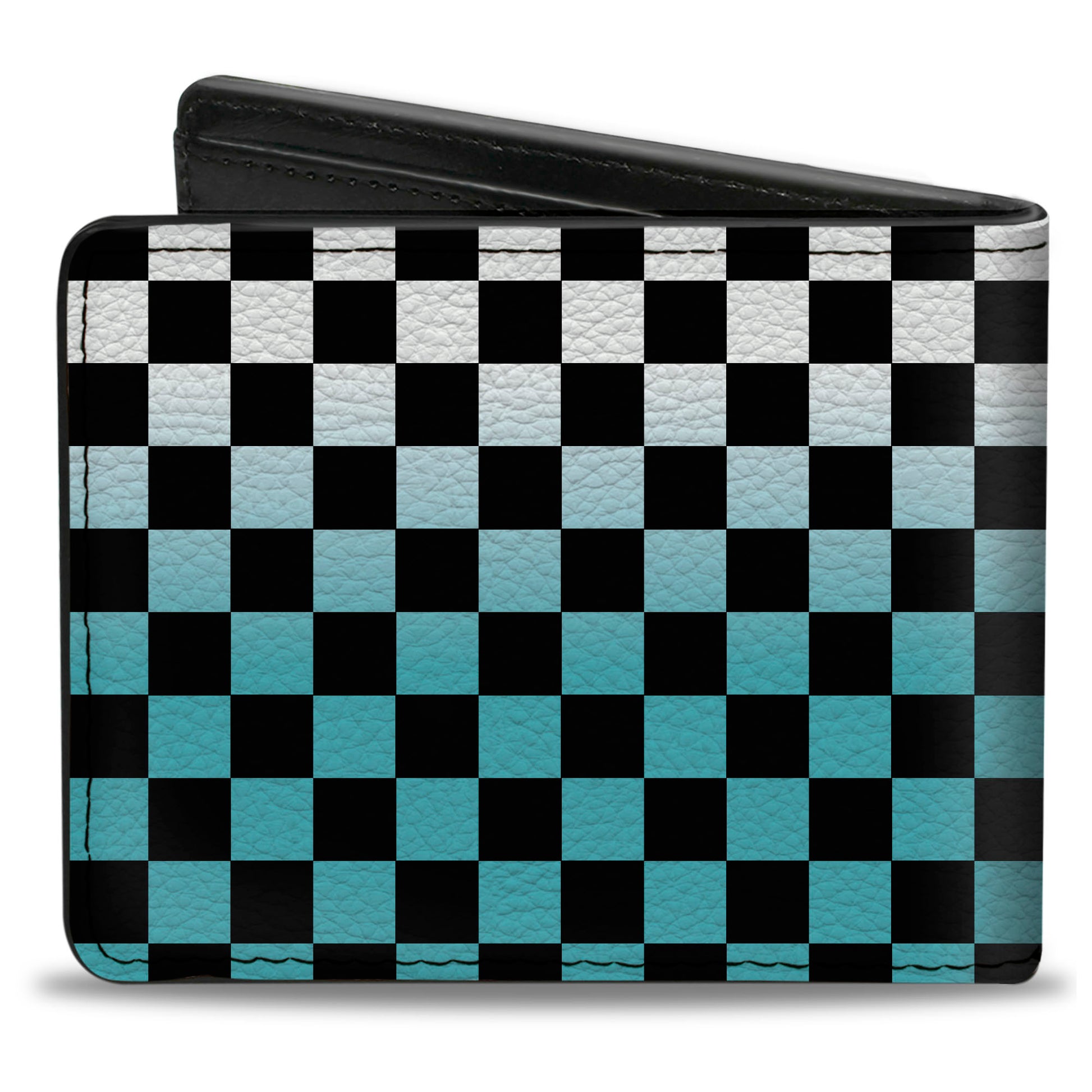 Bi-Fold Wallet - Checker Black Ombre Turquoise Bi-Fold Wallets Buckle-Down