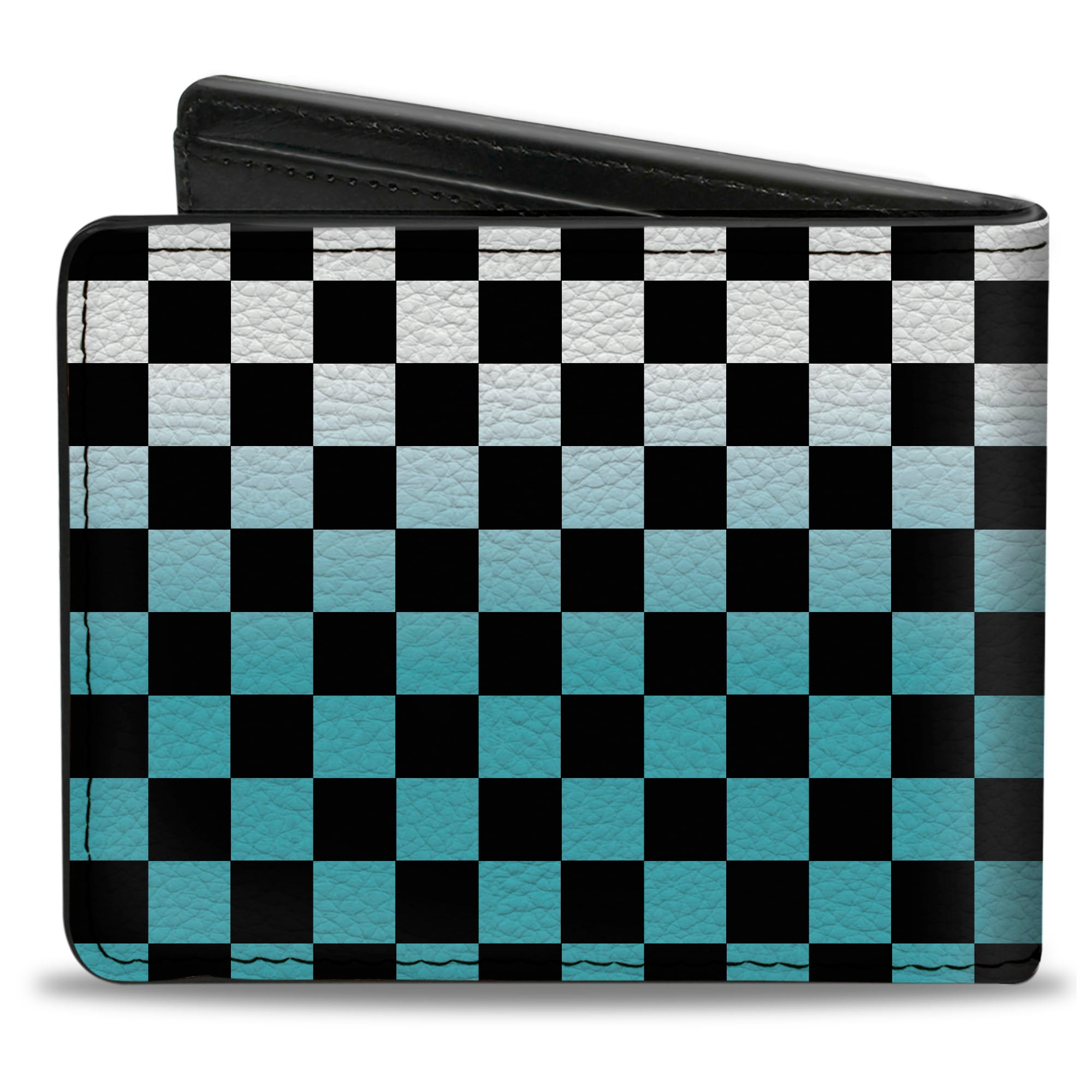 Bi-Fold Wallet - Checker Black Ombre Turquoise Bi-Fold Wallets Buckle-Down