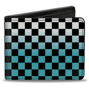 Bi-Fold Wallet - Checker Black Ombre Turquoise Bi-Fold Wallets Buckle-Down