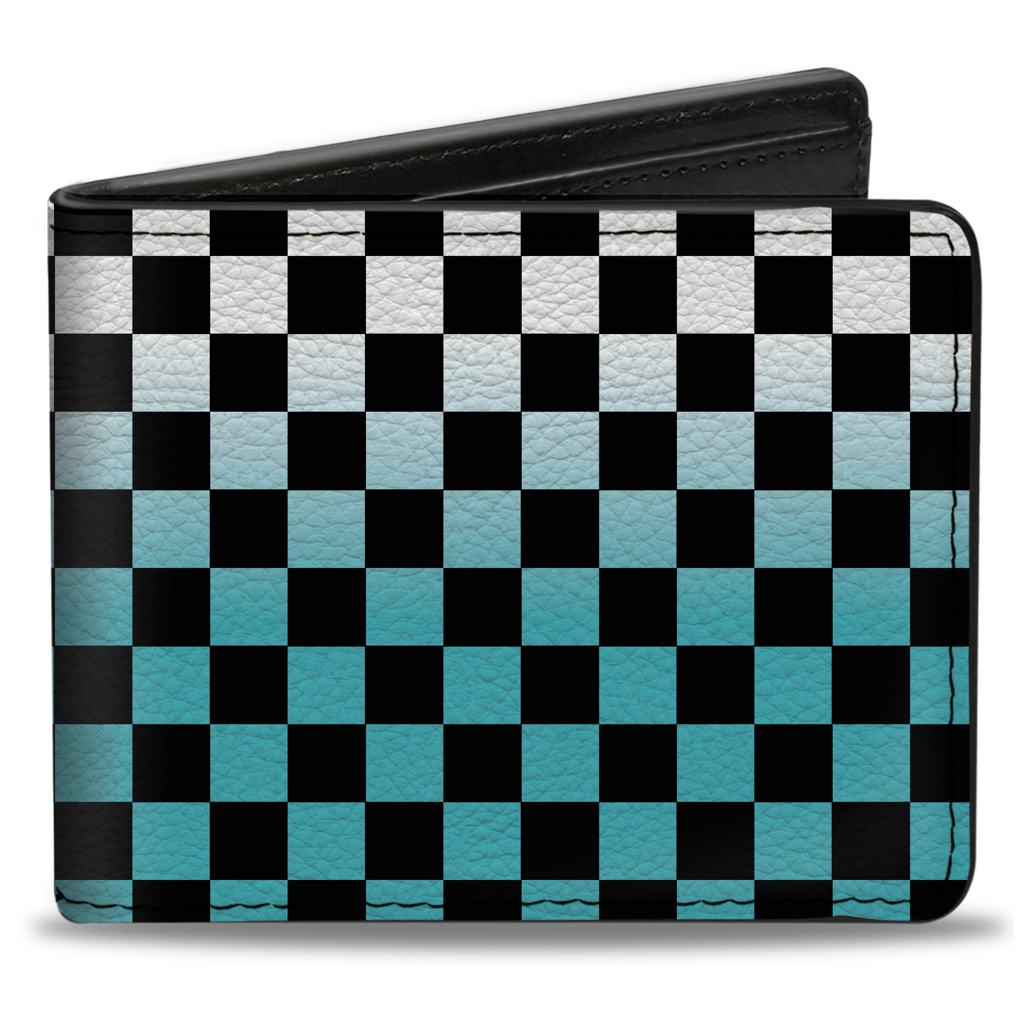 Bi-Fold Wallet - Checker Black Ombre Turquoise Bi-Fold Wallets Buckle-Down