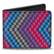 Bi-Fold Wallet - Chevron Weave Gray Lavender Pink Baby Blue Bi-Fold Wallets Buckle-Down