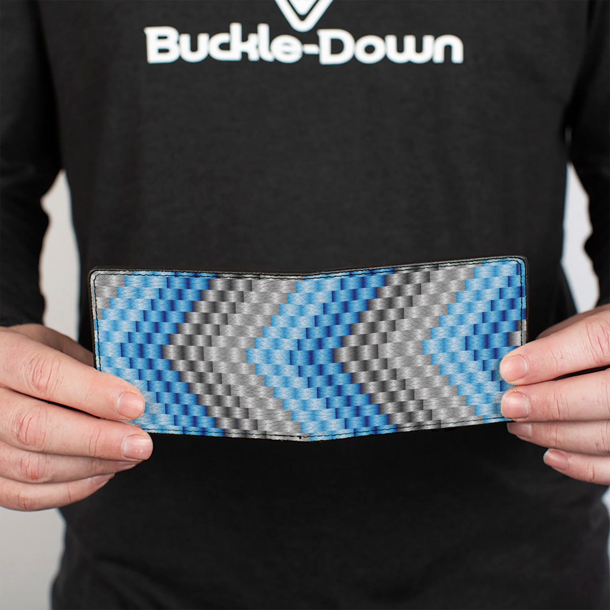 Bi-Fold Wallet - Chevron Weave Grays Blues Bi-Fold Wallets Buckle-Down