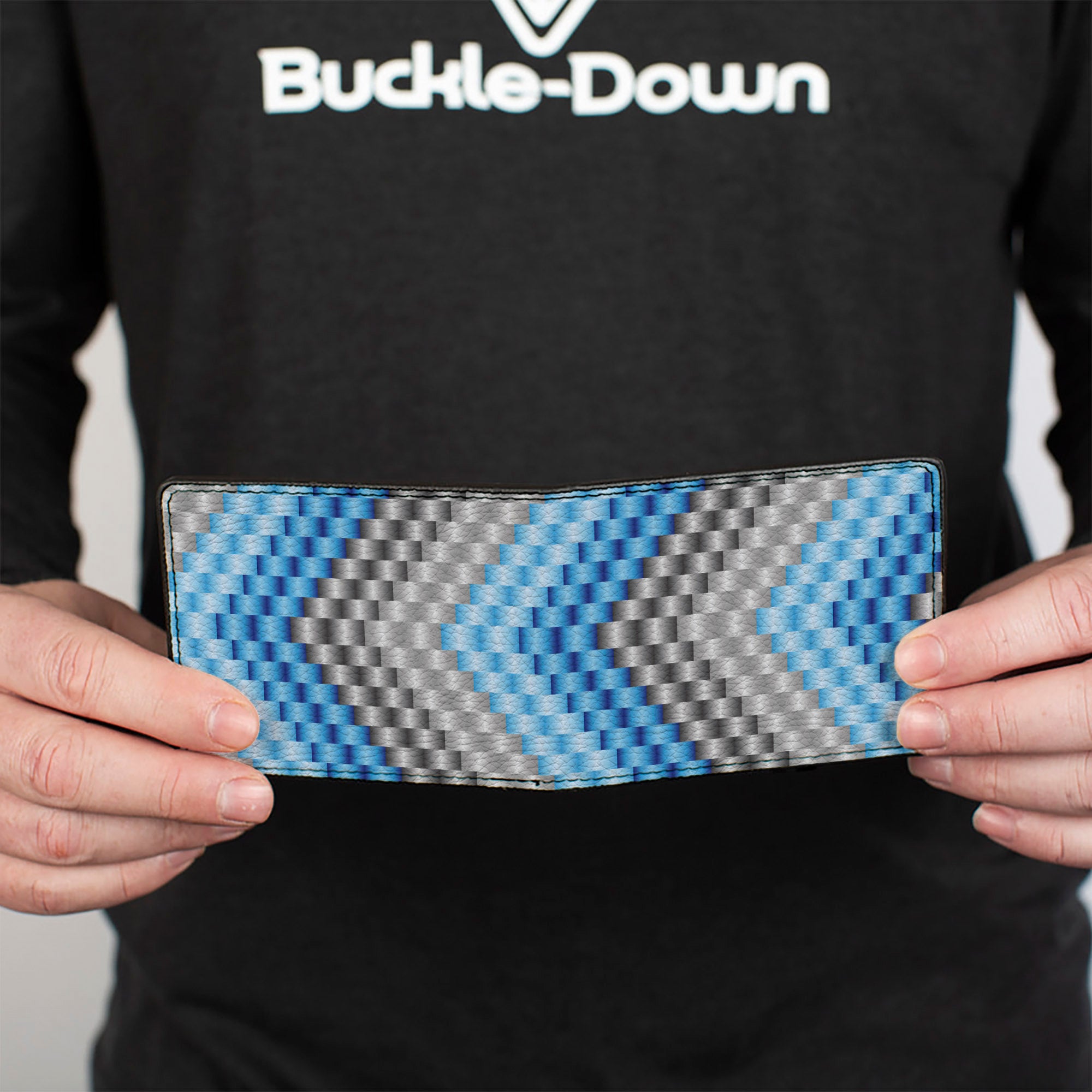 Bi-Fold Wallet - Chevron Weave Grays Blues Bi-Fold Wallets Buckle-Down