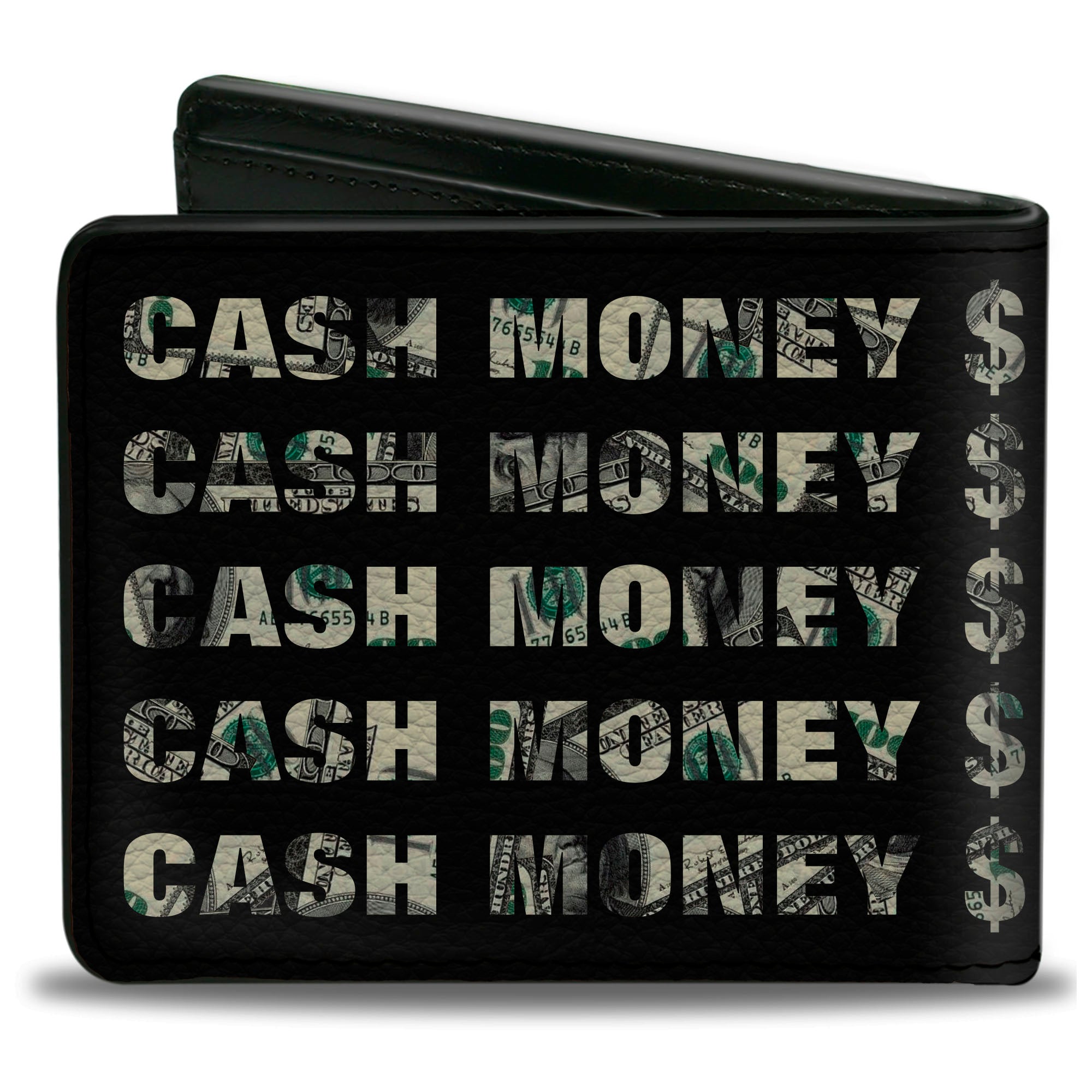 Bi-Fold Wallet - CASH MONEY $ Black Dollars Bi-Fold Wallets Buckle-Down