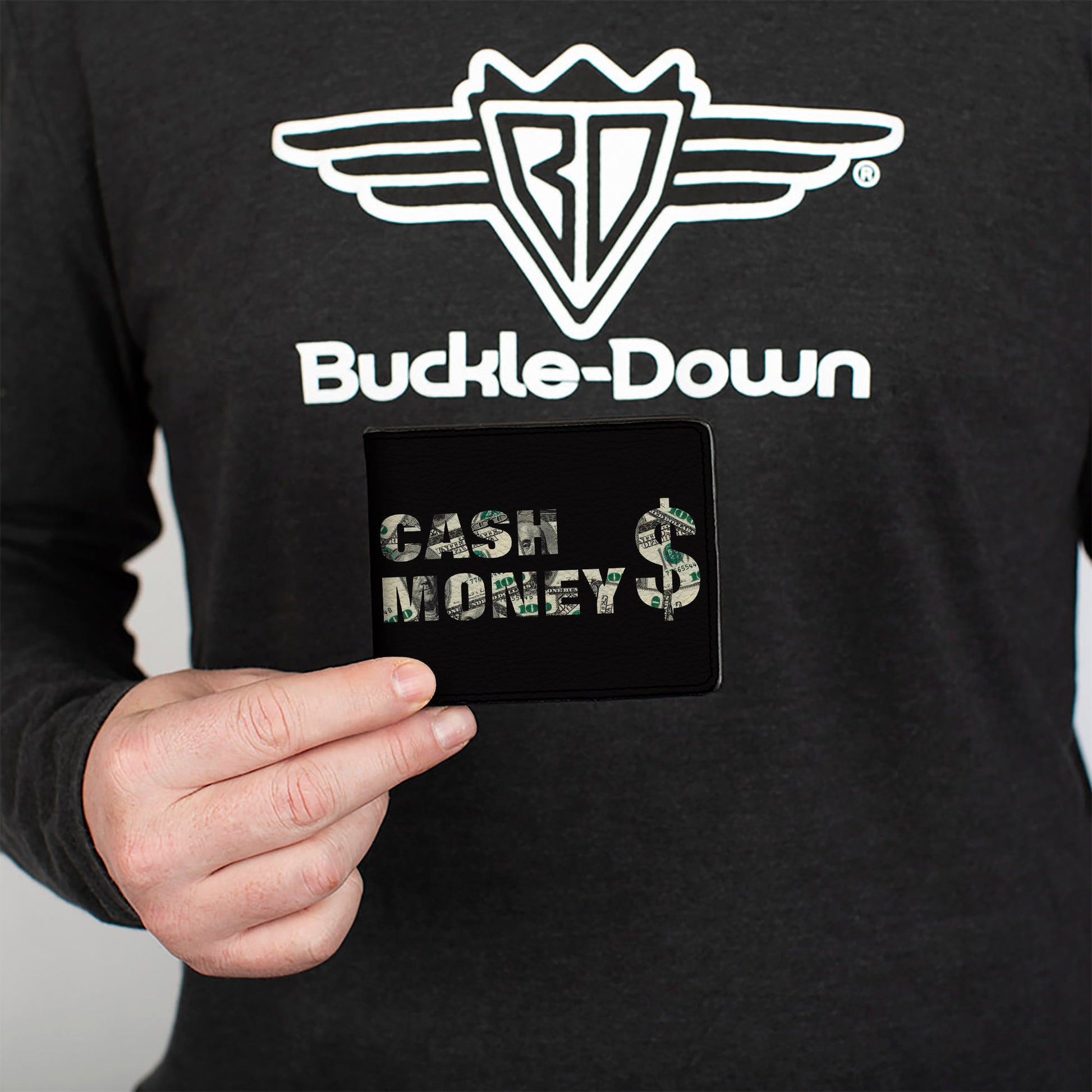 Bi-Fold Wallet - CASH MONEY $ Black Dollars Bi-Fold Wallets Buckle-Down