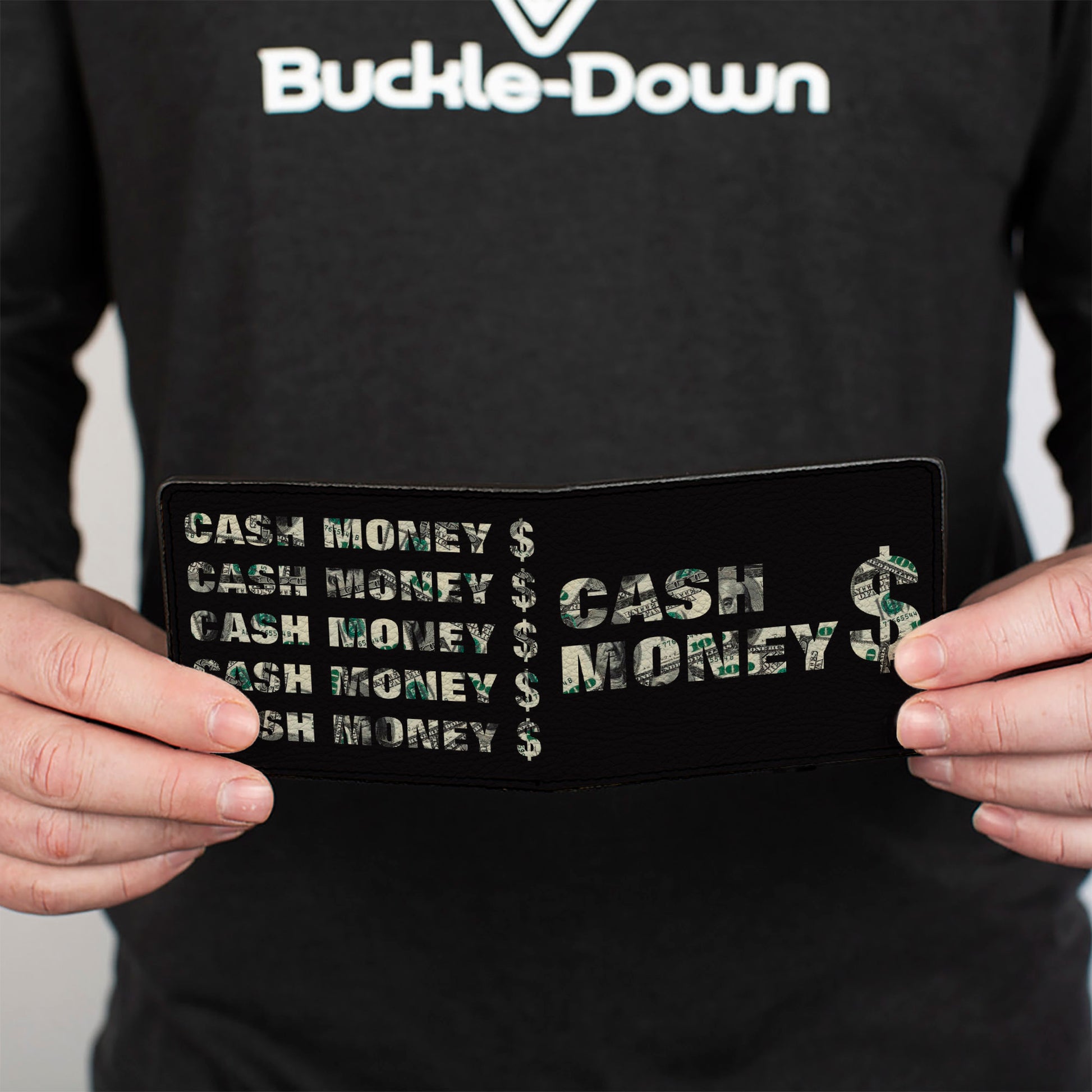 Bi-Fold Wallet - CASH MONEY $ Black Dollars Bi-Fold Wallets Buckle-Down