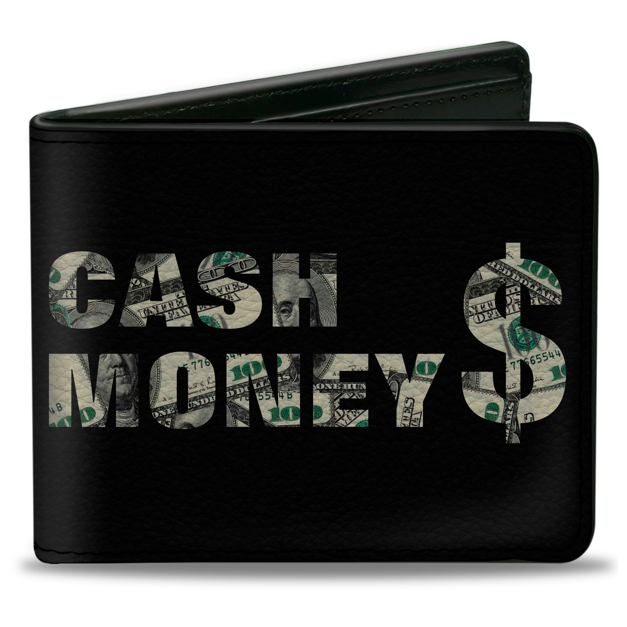 Bi-Fold Wallet - CASH MONEY $ Black Dollars Bi-Fold Wallets Buckle-Down