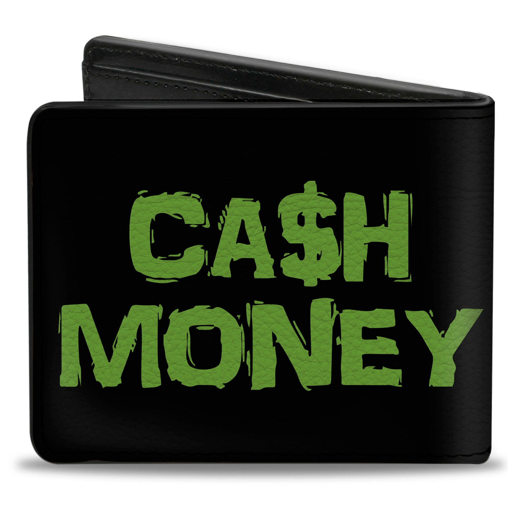 Bi-Fold Wallet - CA$H MONEY Black Green Bi-Fold Wallets Buckle-Down
