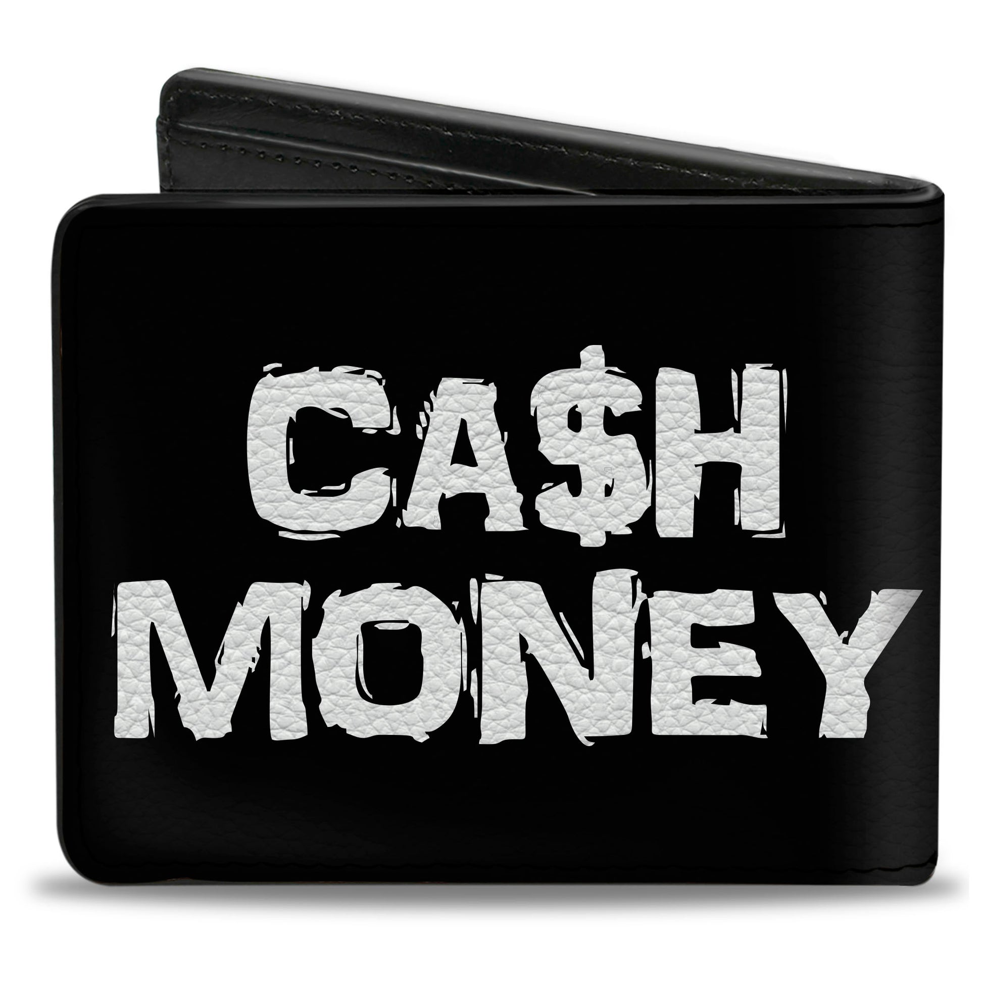 Bi-Fold Wallet - CA$H MONEY Black White Bi-Fold Wallets Buckle-Down