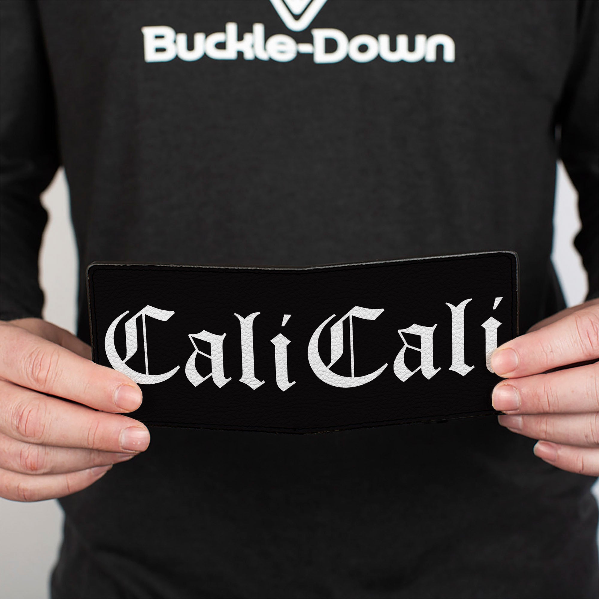 Bi-Fold Wallet - CALI Old English Black White Bi-Fold Wallets Buckle-Down