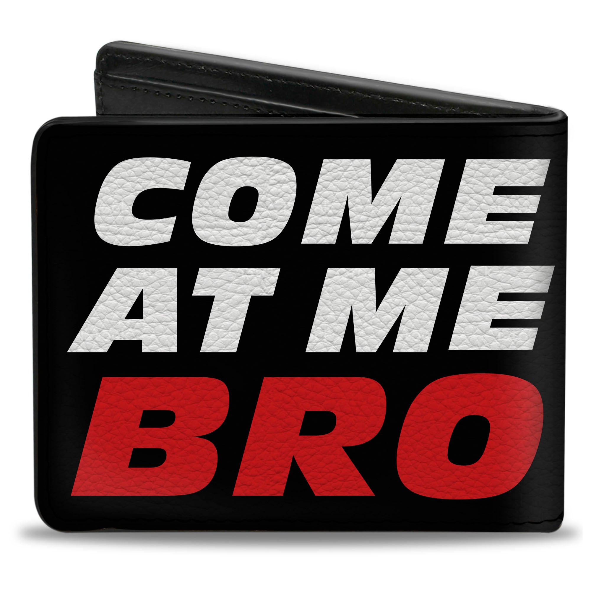 Bi-Fold Wallet - COME-AT ME-BRO Black White Red Bi-Fold Wallets Buckle-Down