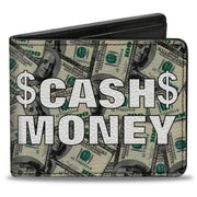 Bi-Fold Wallet - CASH MONEY $ Dollars White Bi-Fold Wallets Buckle-Down