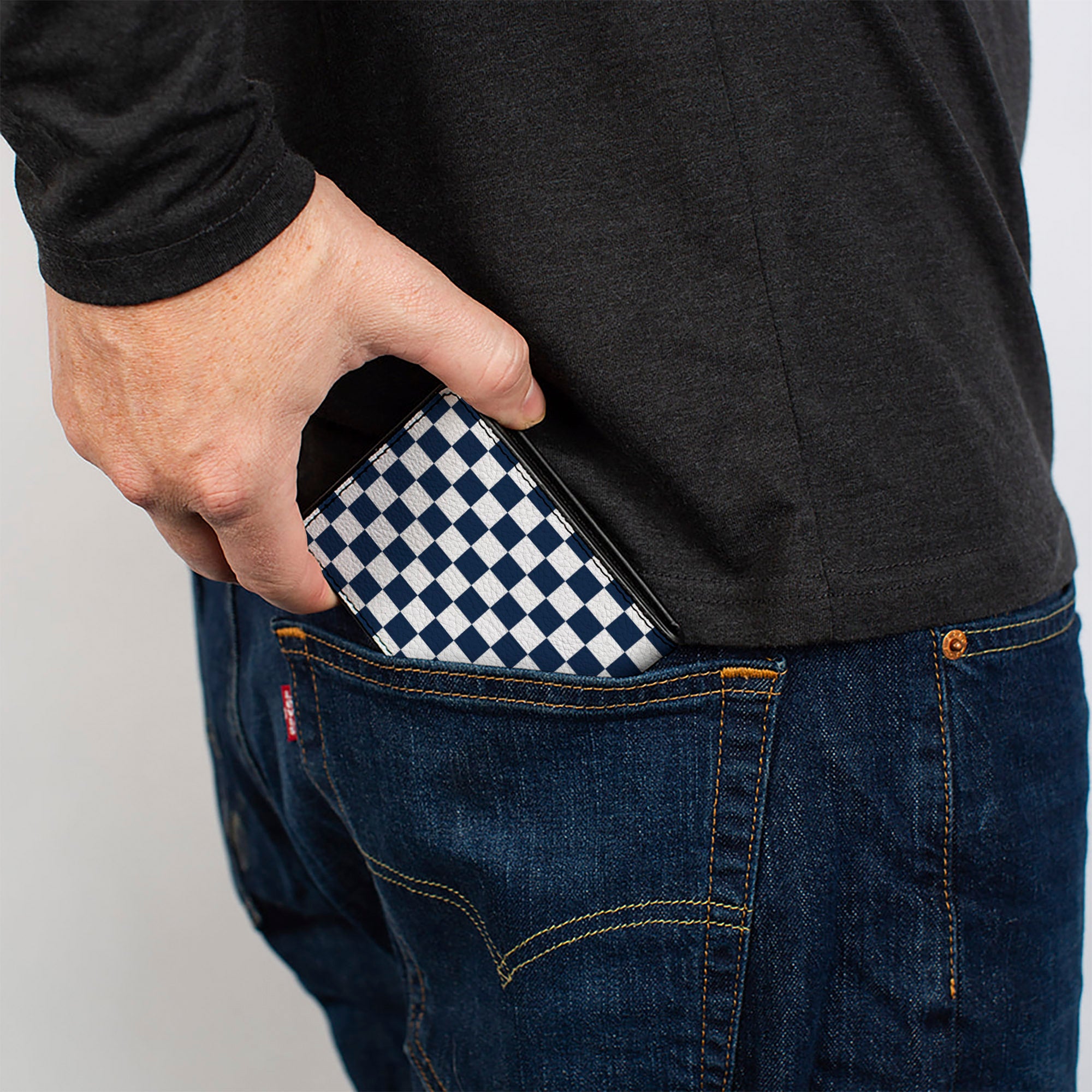 Bi-Fold Wallet - Checker Sapphire Blue White Bi-Fold Wallets Buckle-Down
