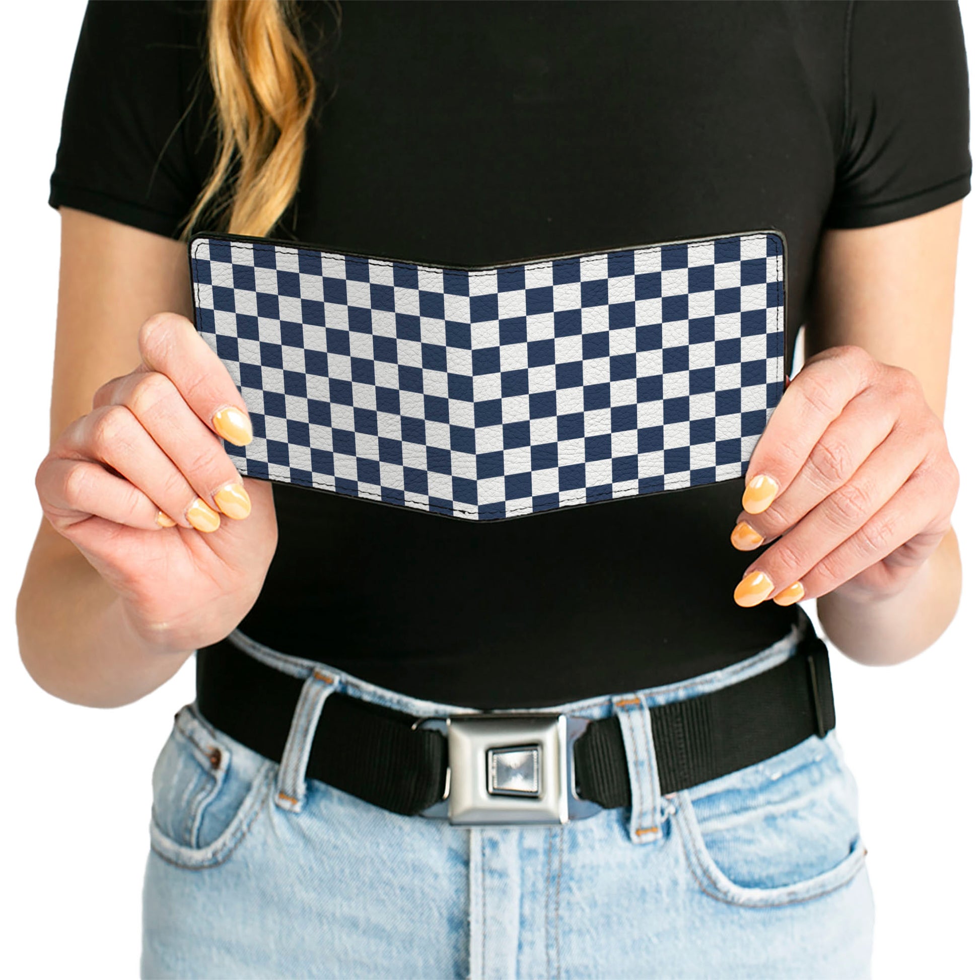 Bi-Fold Wallet - Checker Sapphire Blue White Bi-Fold Wallets Buckle-Down