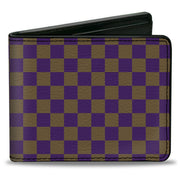 Bi-Fold Wallet - Checker Purple Gold Bi-Fold Wallets Buckle-Down