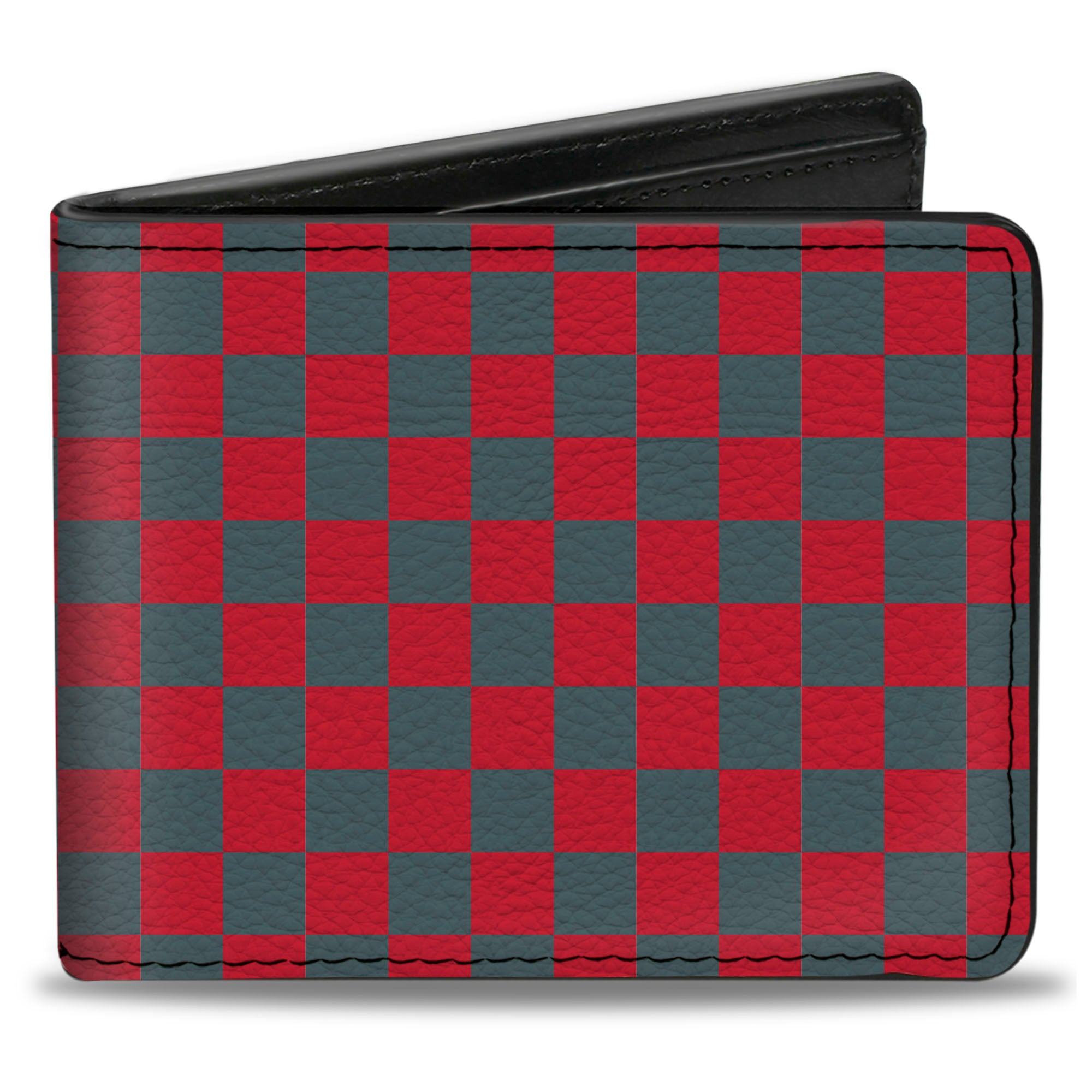 Bi-Fold Wallet - Checker Crimson Red Gray Bi-Fold Wallets Buckle-Down