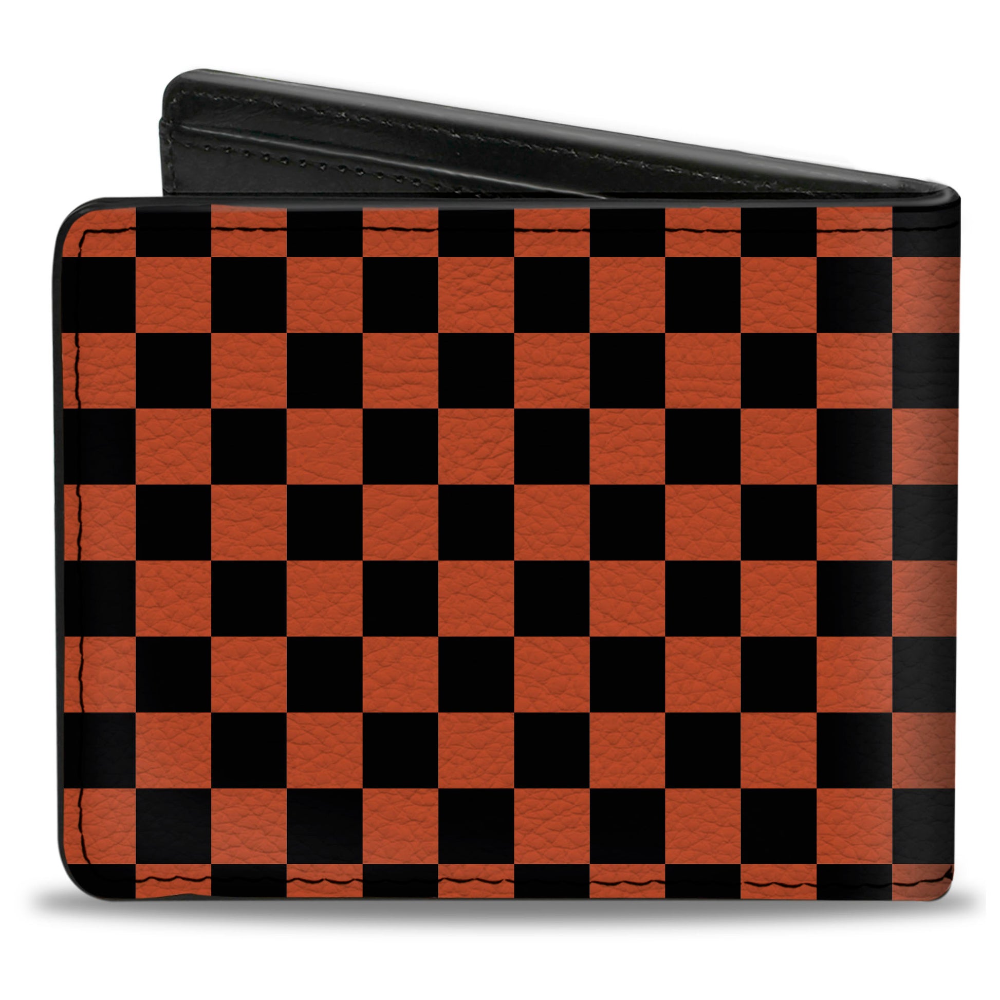 Bi-Fold Wallet - Checker Black Orange Bi-Fold Wallets Buckle-Down