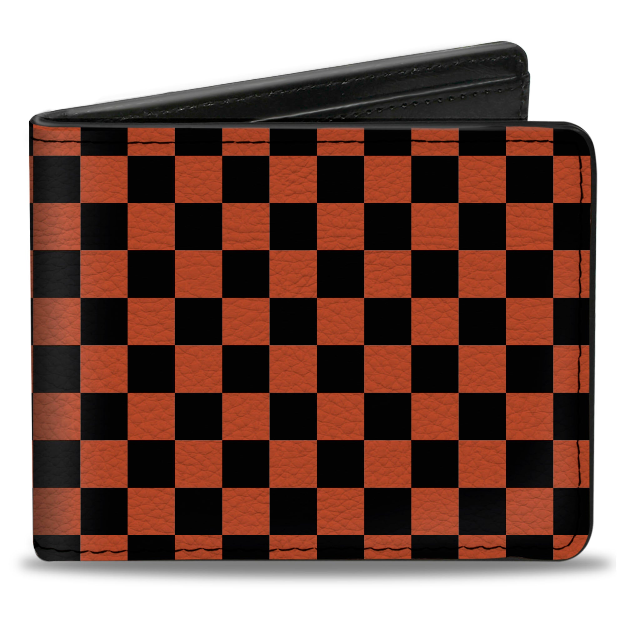 Bi-Fold Wallet - Checker Black Orange Bi-Fold Wallets Buckle-Down