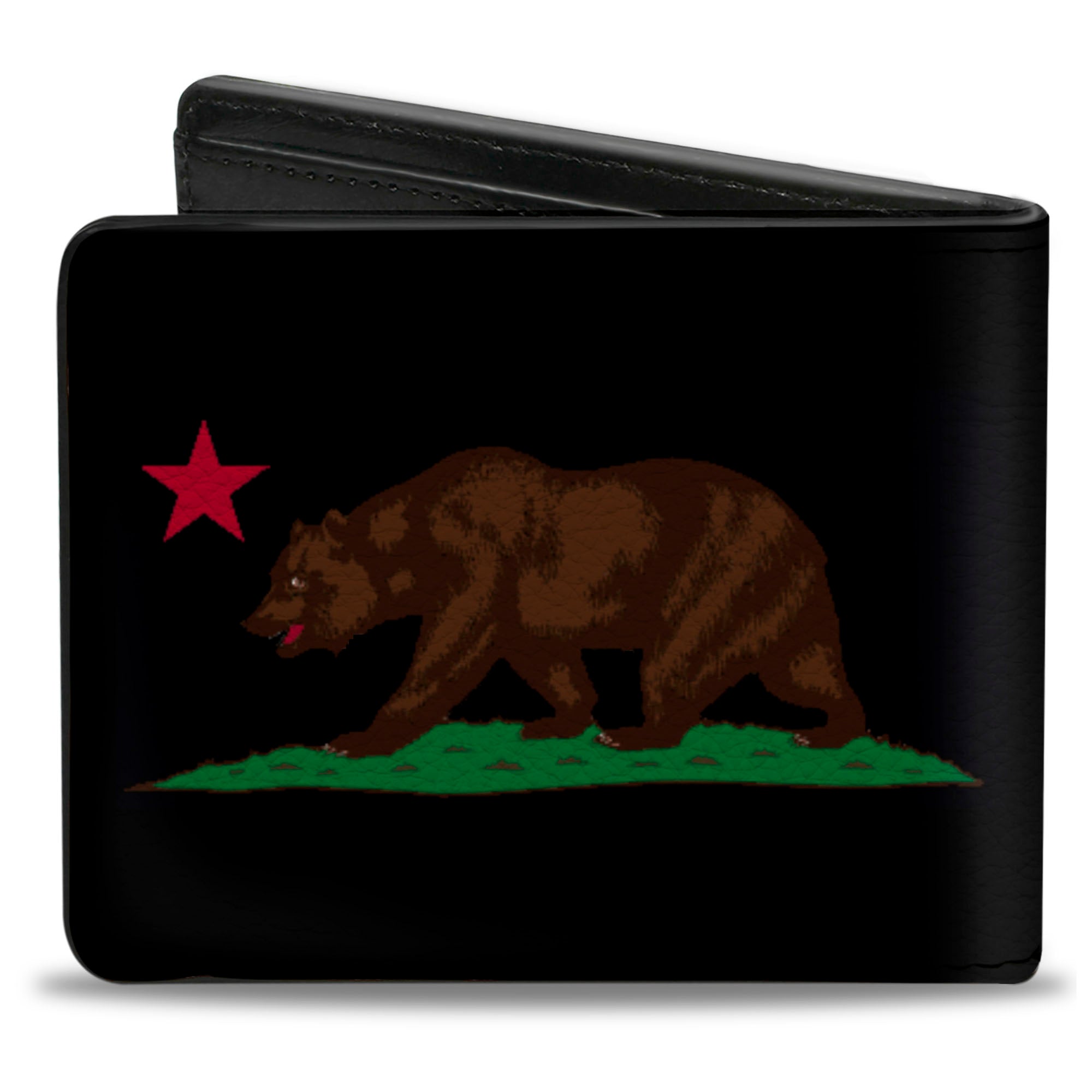 Bi-Fold Wallet - California Flag Bear Black Bi-Fold Wallets Buckle-Down