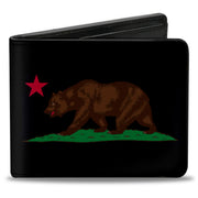 Bi-Fold Wallet - California Flag Bear Black Bi-Fold Wallets Buckle-Down