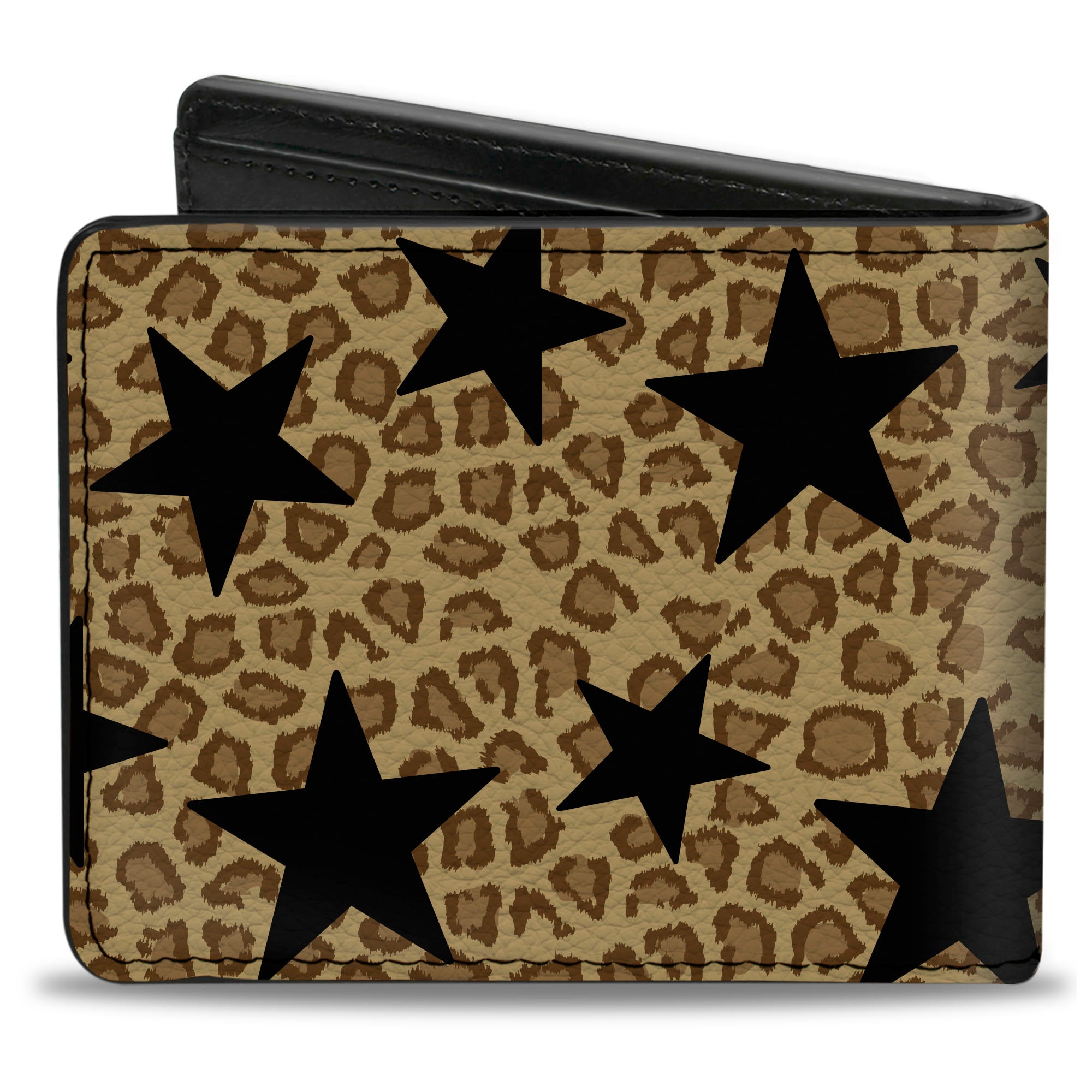 Bi-Fold Wallet - Cheetah Stars Tan Black Bi-Fold Wallets Buckle-Down