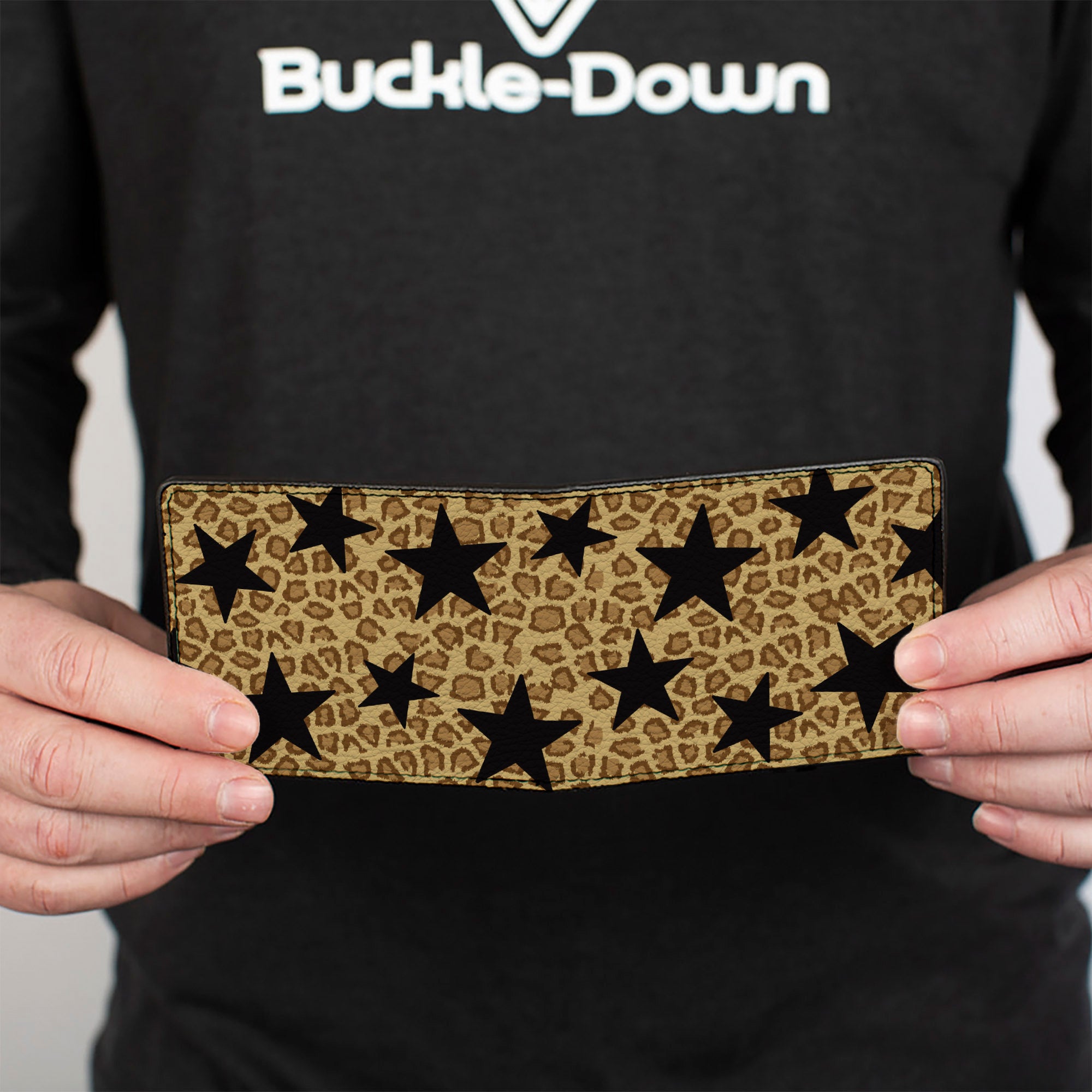 Bi-Fold Wallet - Cheetah Stars Tan Black Bi-Fold Wallets Buckle-Down