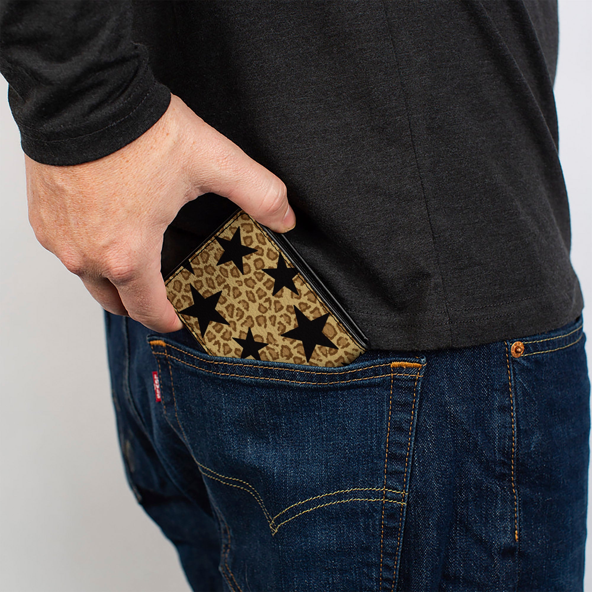 Bi-Fold Wallet - Cheetah Stars Tan Black Bi-Fold Wallets Buckle-Down