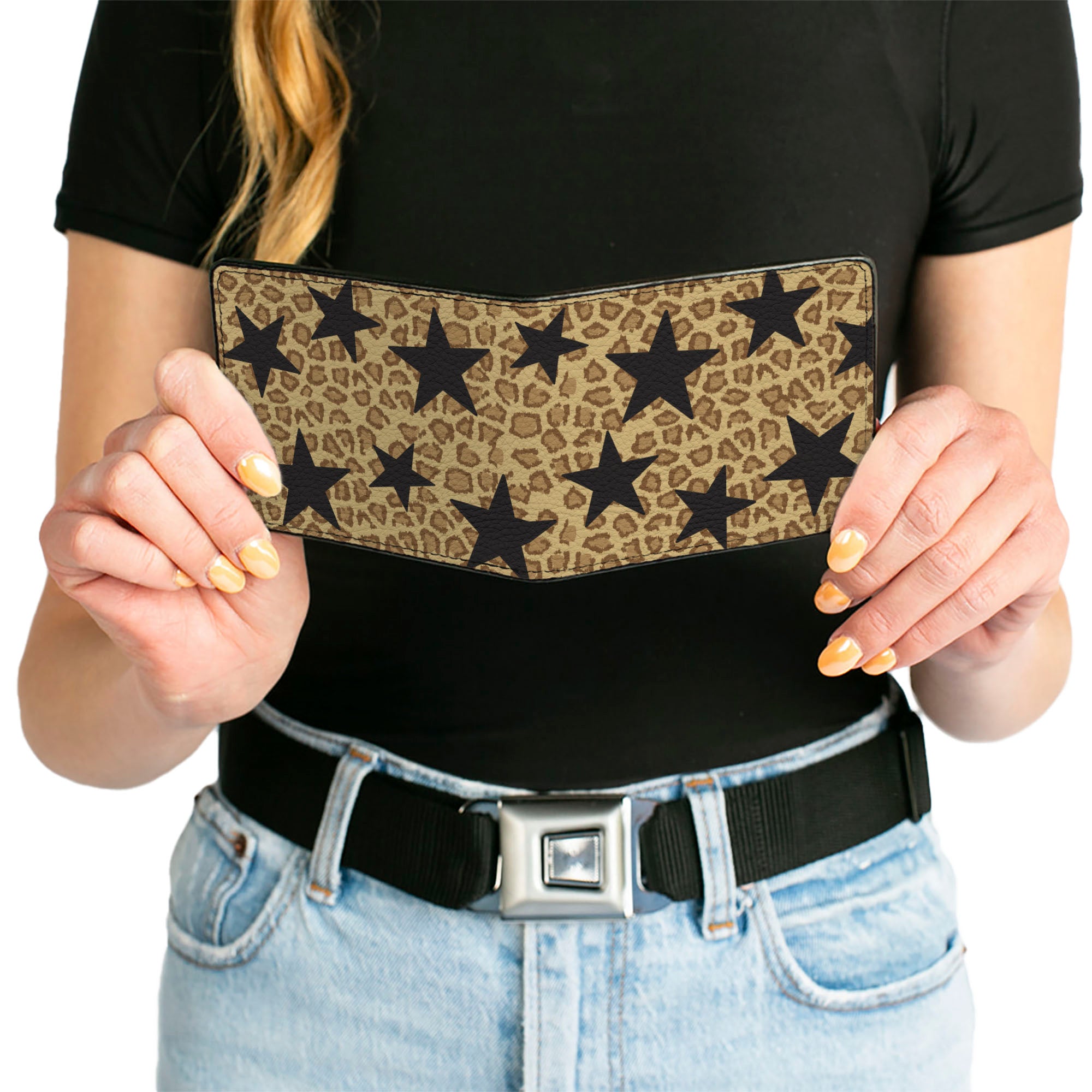 Bi-Fold Wallet - Cheetah Stars Tan Black Bi-Fold Wallets Buckle-Down