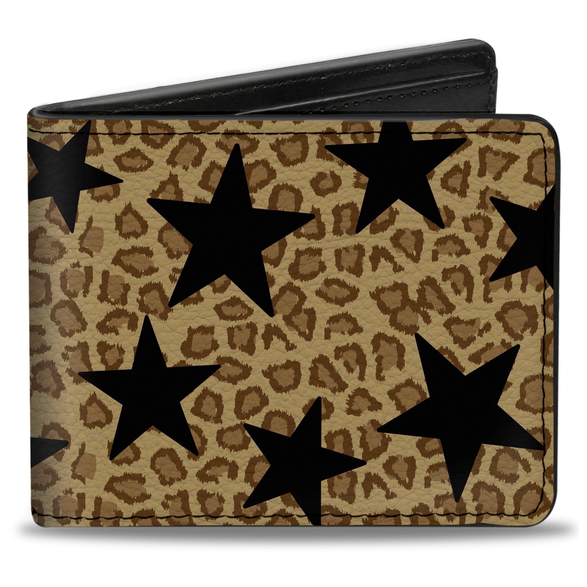 Bi-Fold Wallet - Cheetah Stars Tan Black Bi-Fold Wallets Buckle-Down