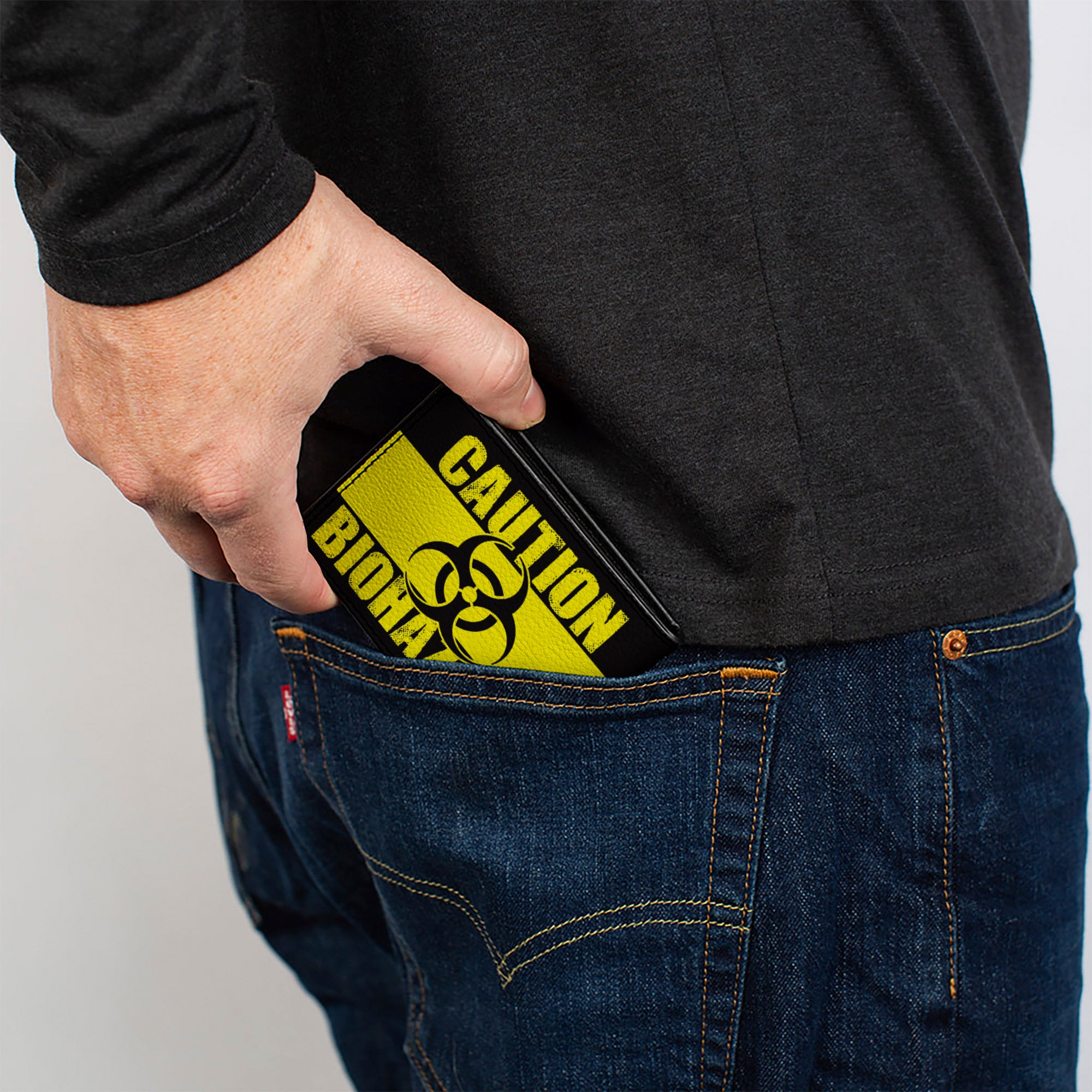 Bi-Fold Wallet - CAUTION BIOHAZARD Black Yellow Bi-Fold Wallets Buckle-Down