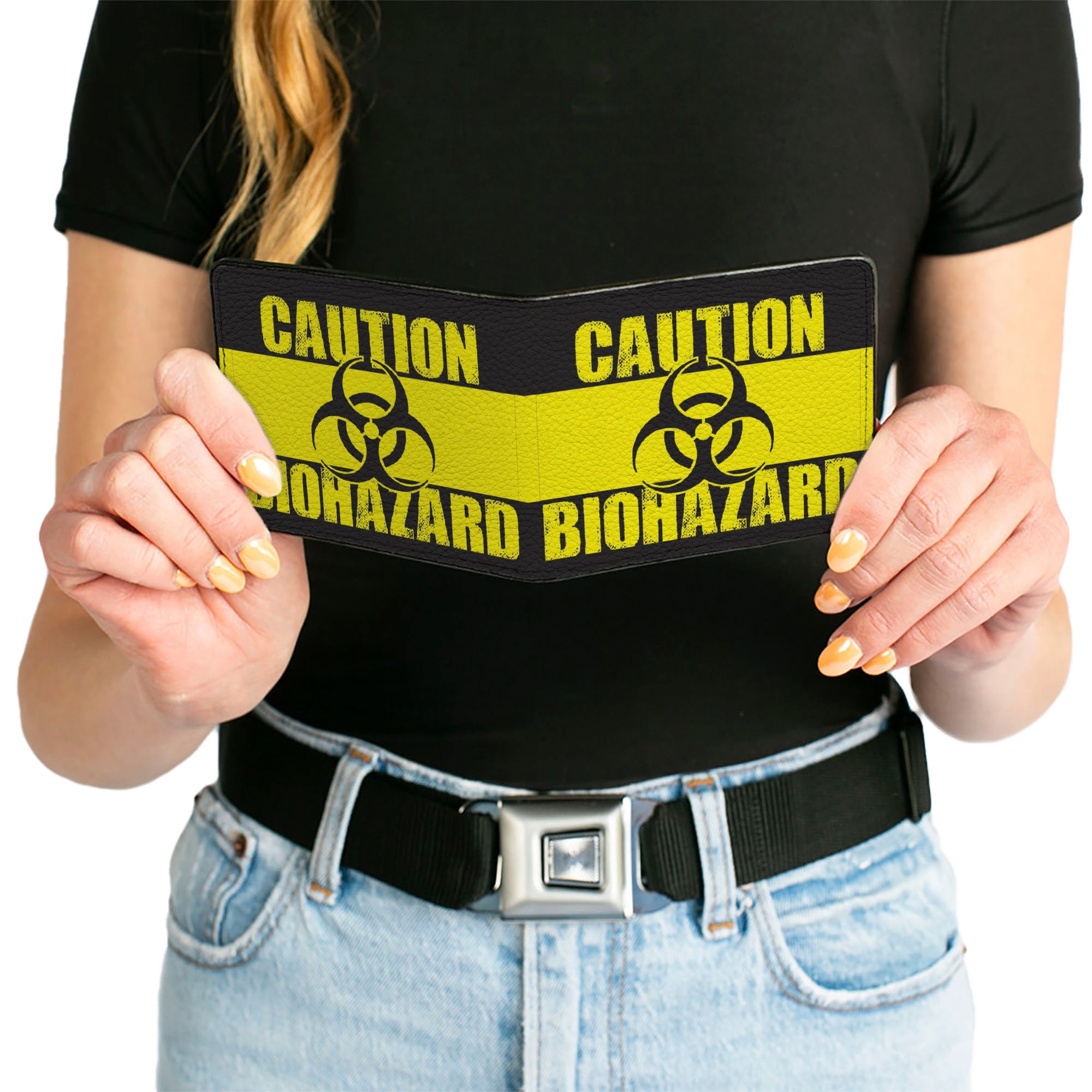 Bi-Fold Wallet - CAUTION BIOHAZARD Black Yellow Bi-Fold Wallets Buckle-Down