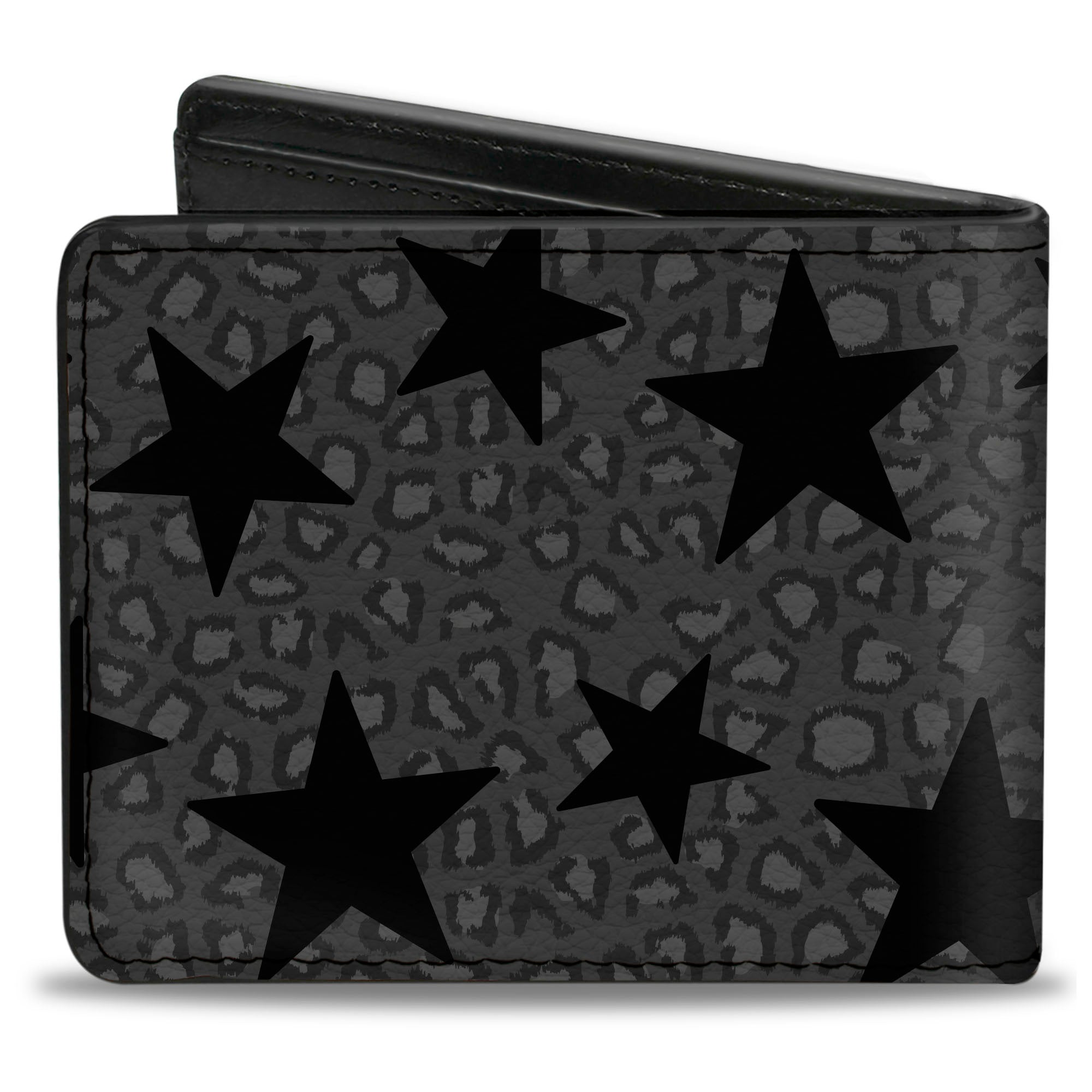 Bi-Fold Wallet - Cheetah Stars Gray Black Bi-Fold Wallets Buckle-Down