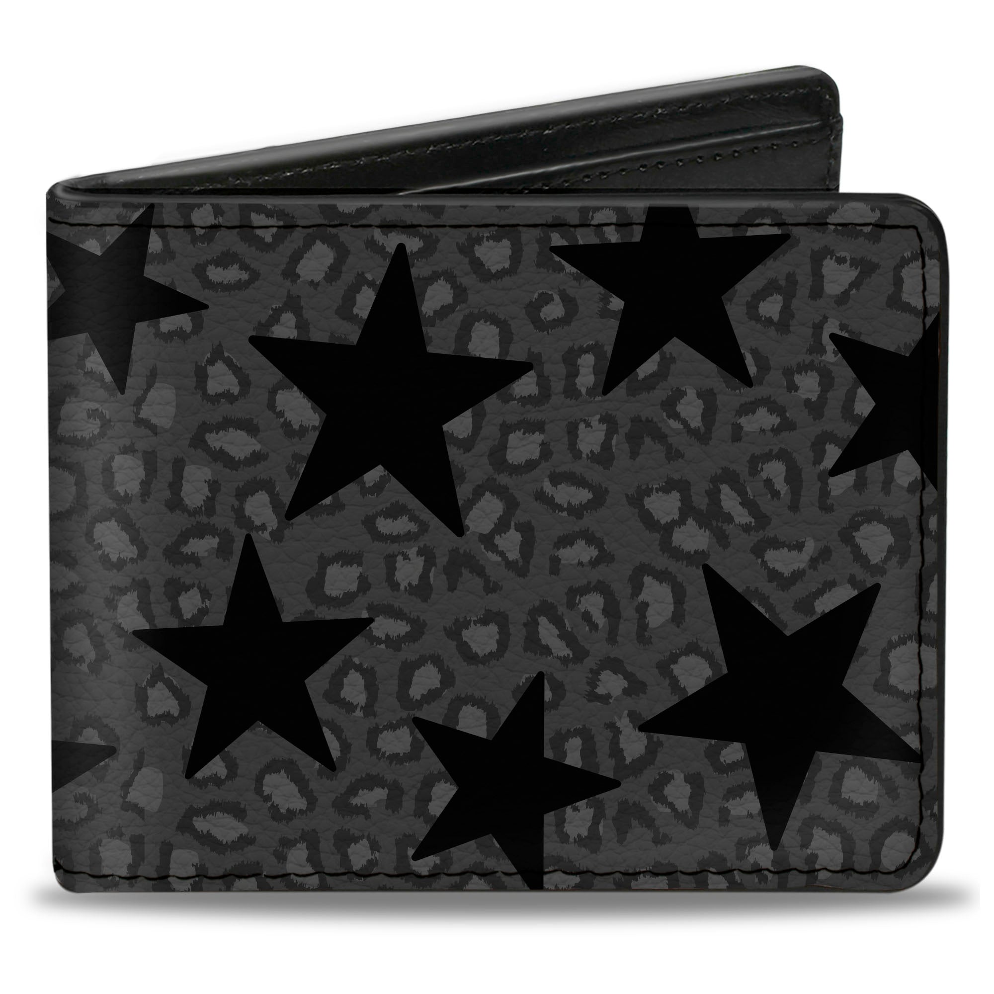 Bi-Fold Wallet - Cheetah Stars Gray Black Bi-Fold Wallets Buckle-Down