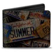 Bi-Fold Wallet - Cali License Plates Stacked Vintage Bi-Fold Wallets Buckle-Down