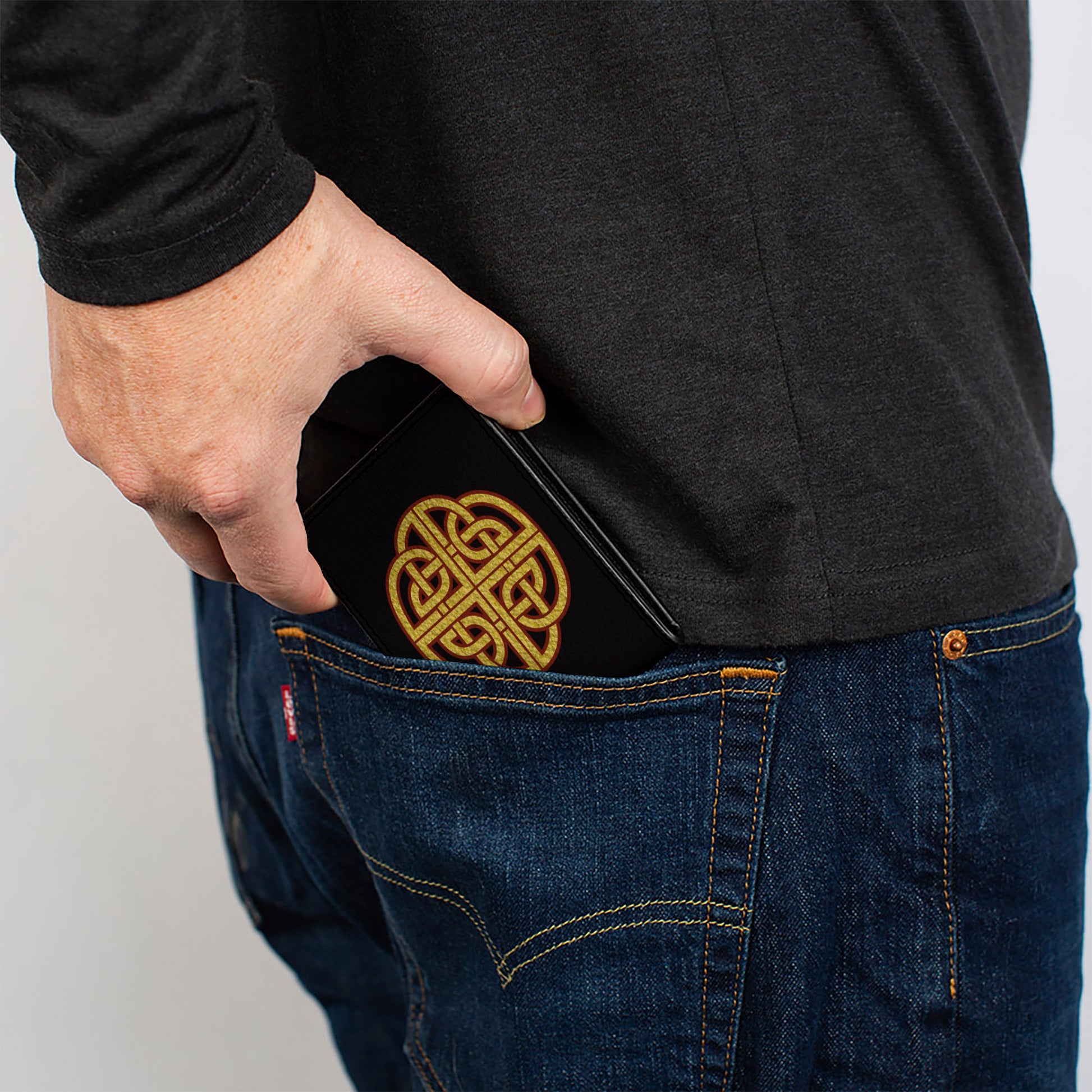 Bi-Fold Wallet - Celtic Knot Black Burgundy Gold Bi-Fold Wallets Buckle-Down