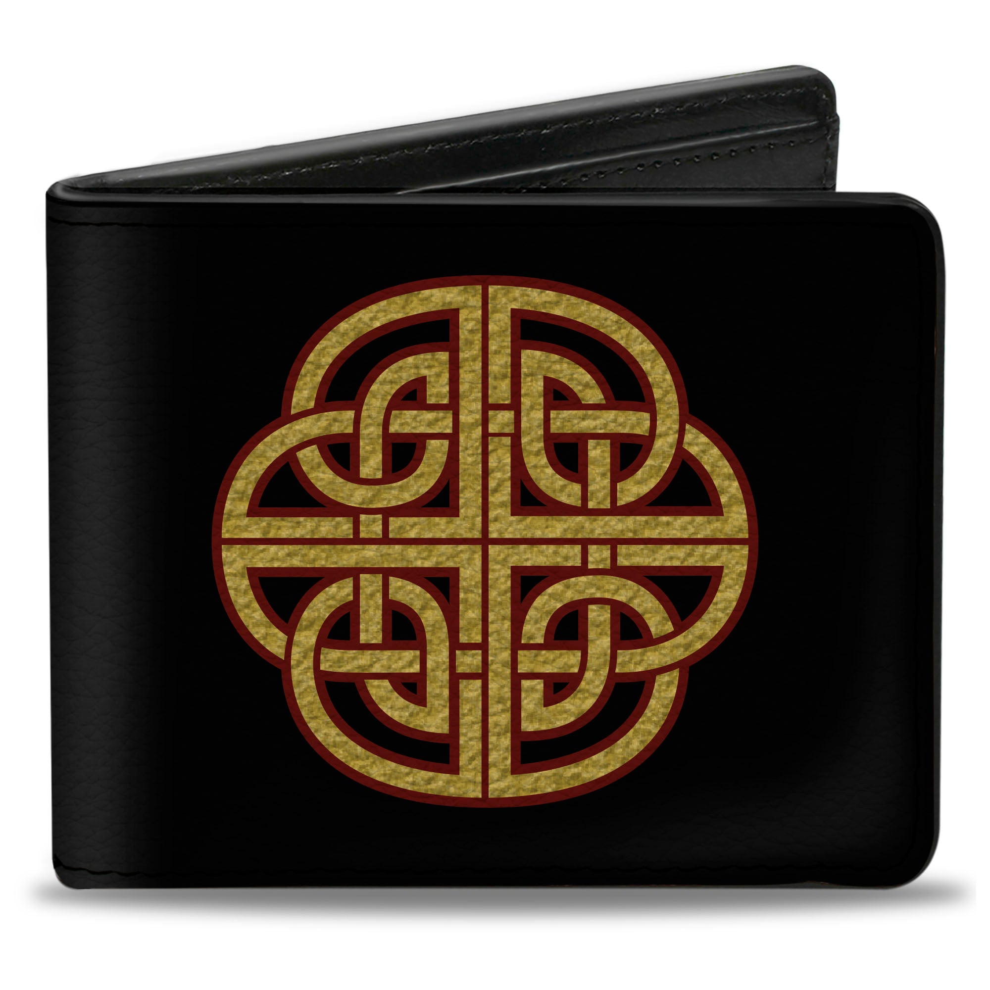 Bi-Fold Wallet - Celtic Knot Black Burgundy Gold Bi-Fold Wallets Buckle-Down