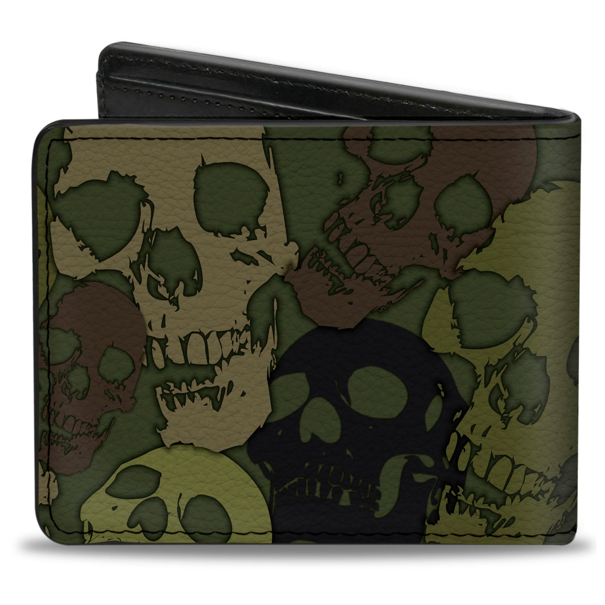 Bi-Fold Wallet - Camo Olive Skull Yard Bi-Fold Wallets Buckle-Down