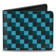Bi-Fold Wallet - Checker Trio Baby Blue Black Turquoise Bi-Fold Wallets Buckle-Down