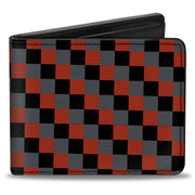 Bi-Fold Wallet - Checker Trio Gray Black Red Bi-Fold Wallets Buckle-Down
