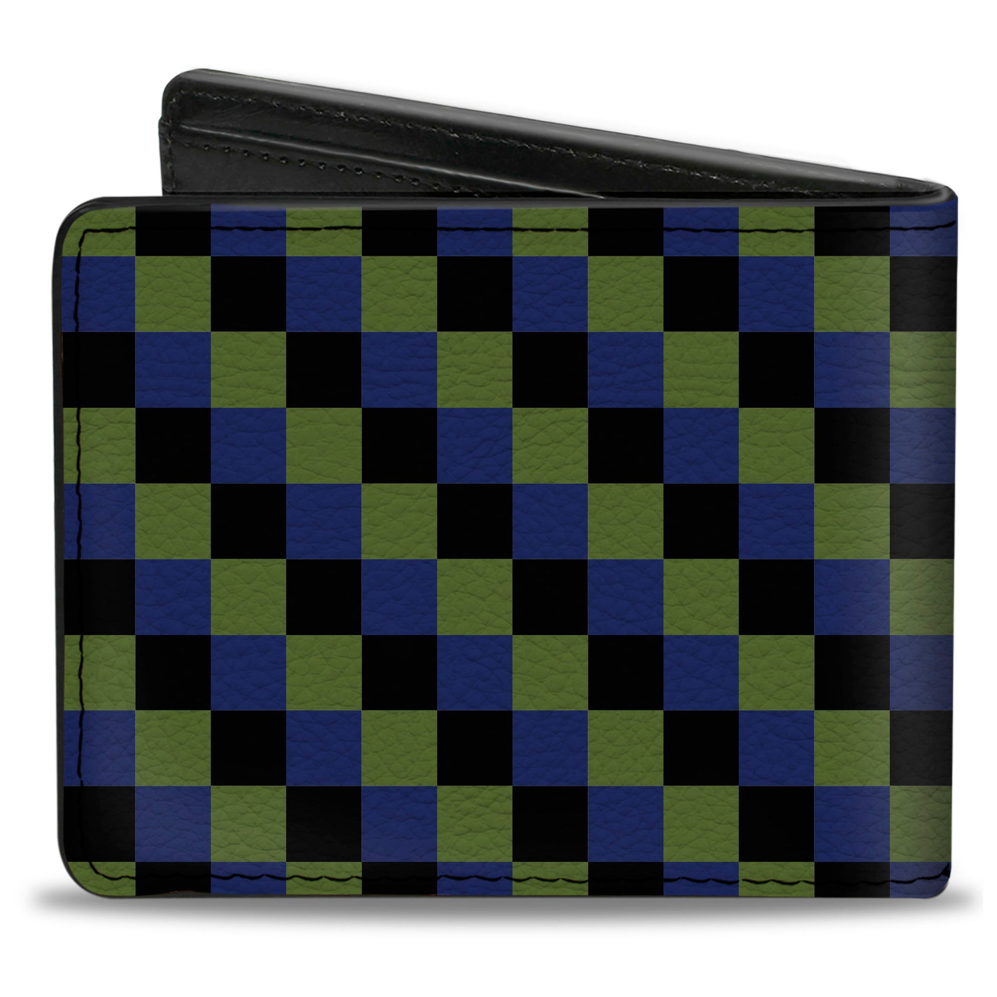 Bi-Fold Wallet - Checker Trio Green Black Blue Bi-Fold Wallets Buckle-Down