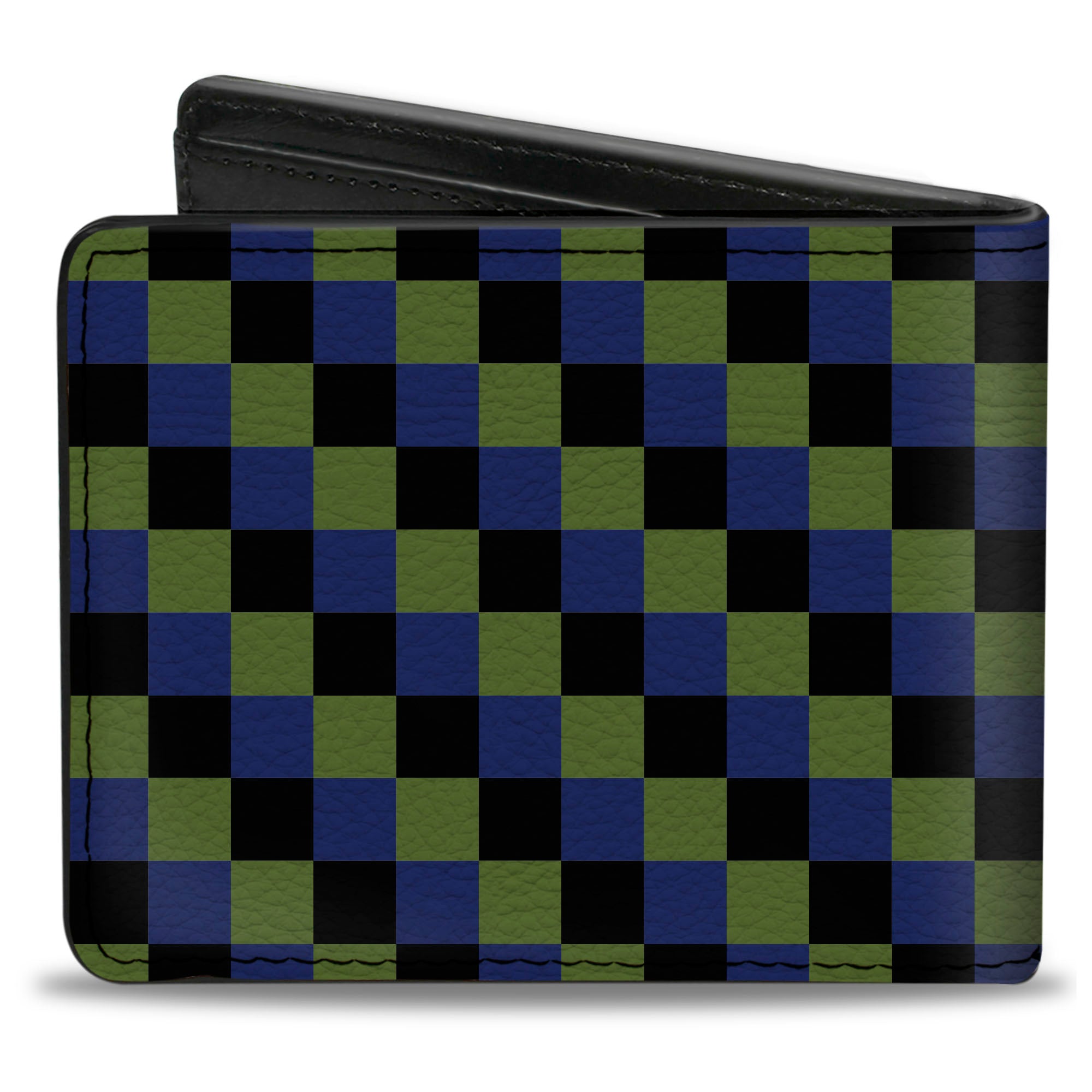 Bi-Fold Wallet - Checker Trio Green Black Blue Bi-Fold Wallets Buckle-Down