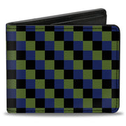 Bi-Fold Wallet - Checker Trio Green Black Blue Bi-Fold Wallets Buckle-Down